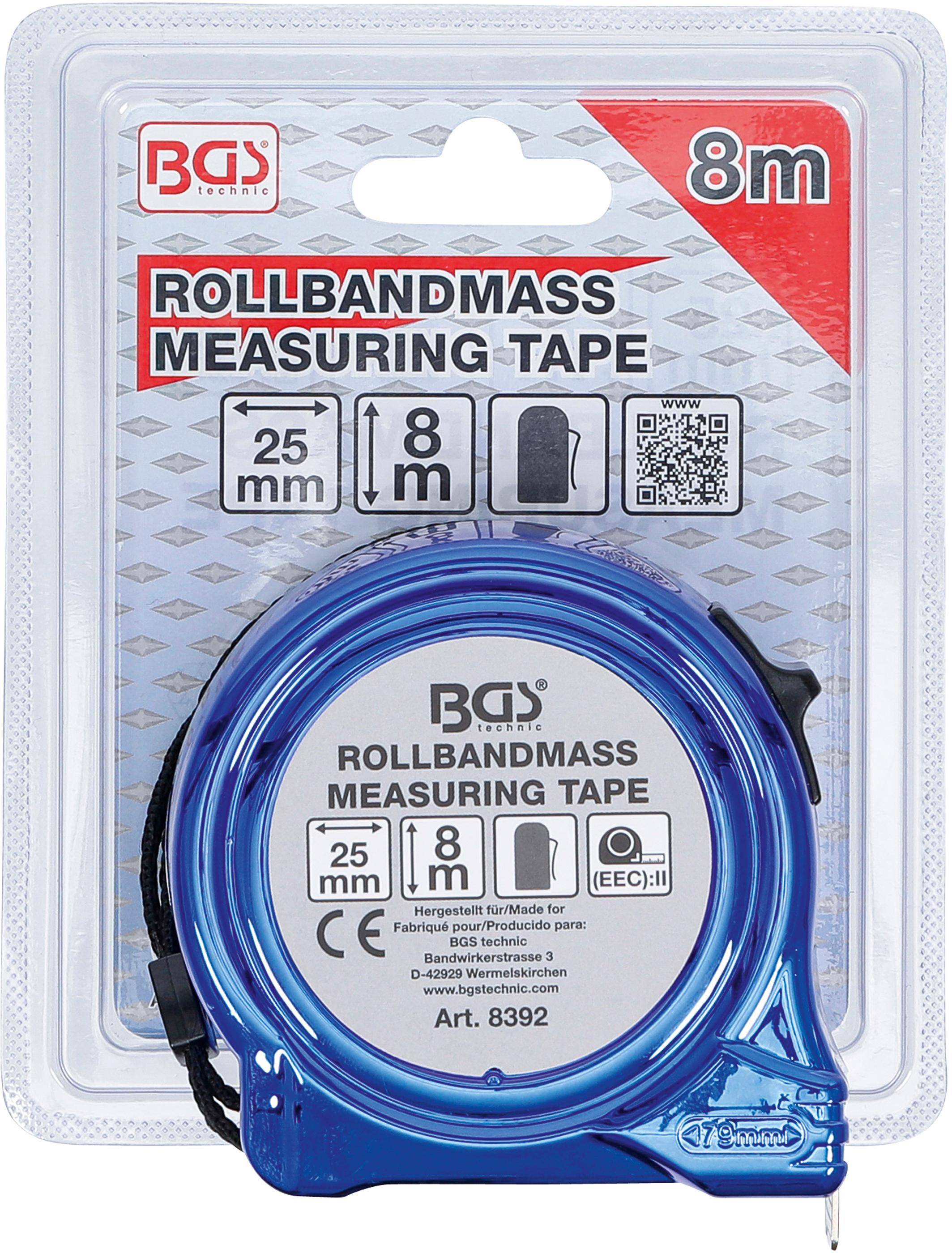 BGS technic Rollbandmaß | 25 mm x 8 m