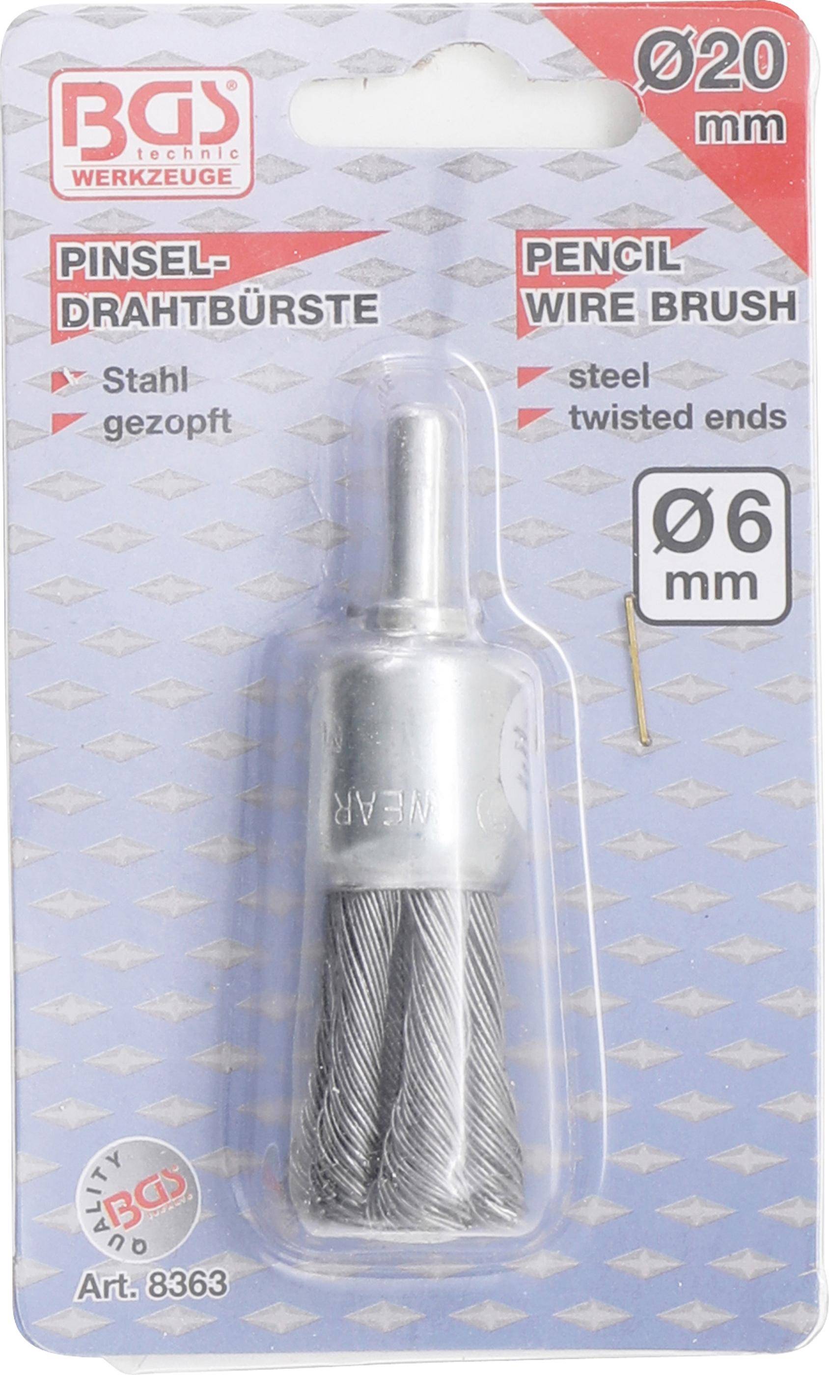 BGS technic Pinsel-Drahtbürste | 20 mm
