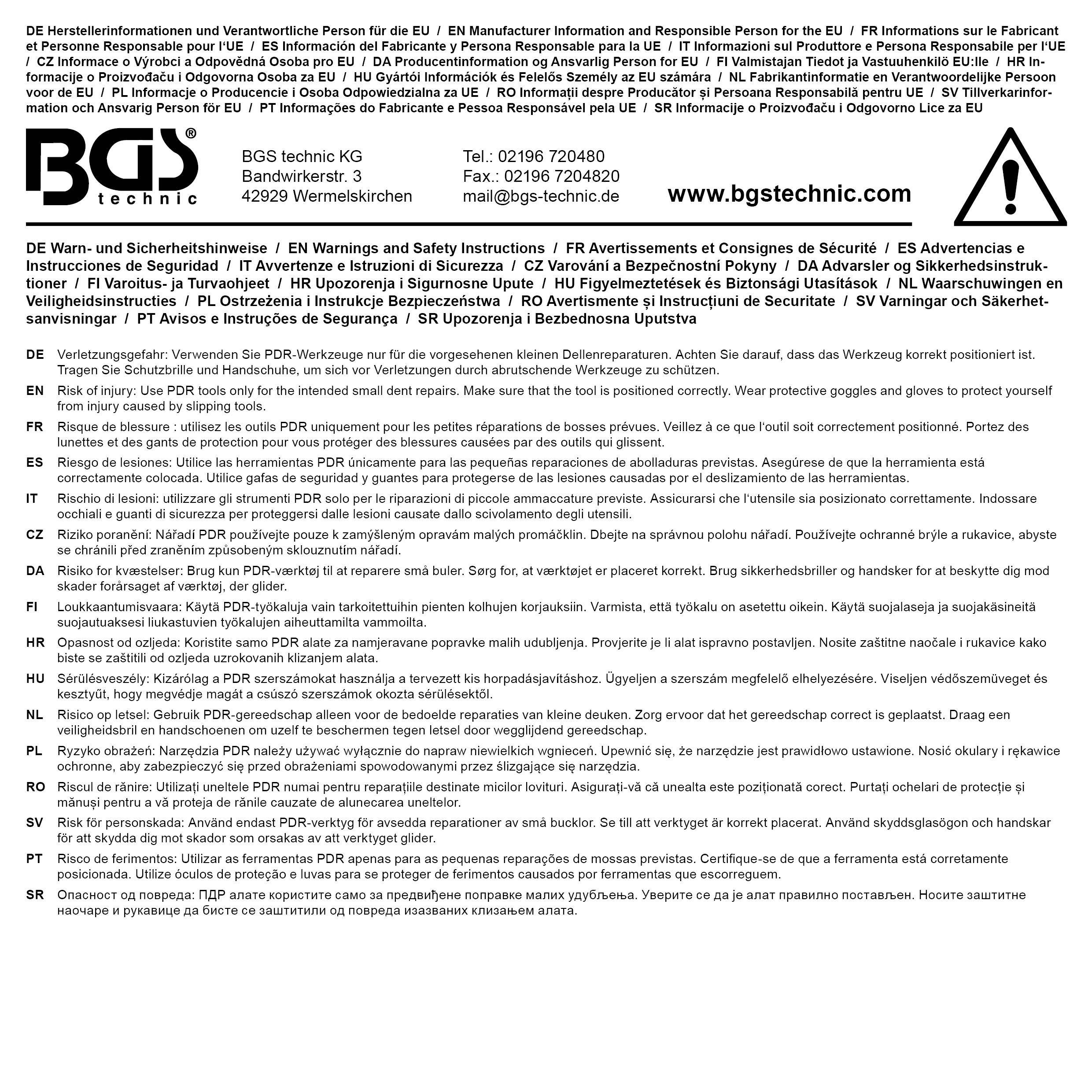 BGS Fixierschild für Smart Repair / Dellenspiegel | weiß