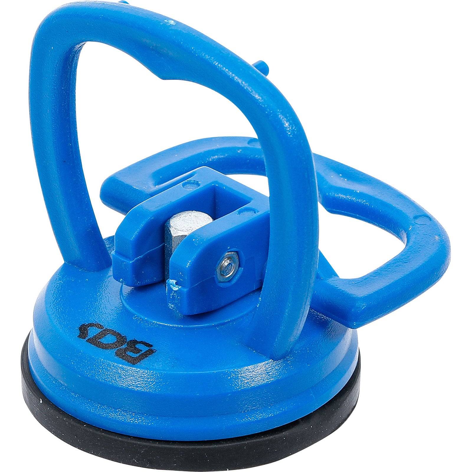 Ein blauer Saugheber mit Griff, verwendet zum Heben von Glas oder glatten Oberflächen.