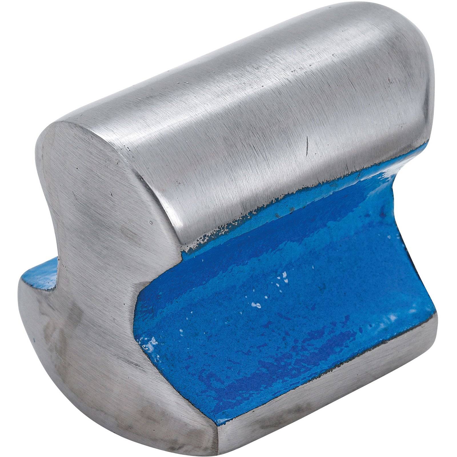 Ein metallischer, zylindrischer Bootssteg mit einer blau angestrichenen Basis, der zum Führen von Seilen auf einem Schiff konzipiert ist.