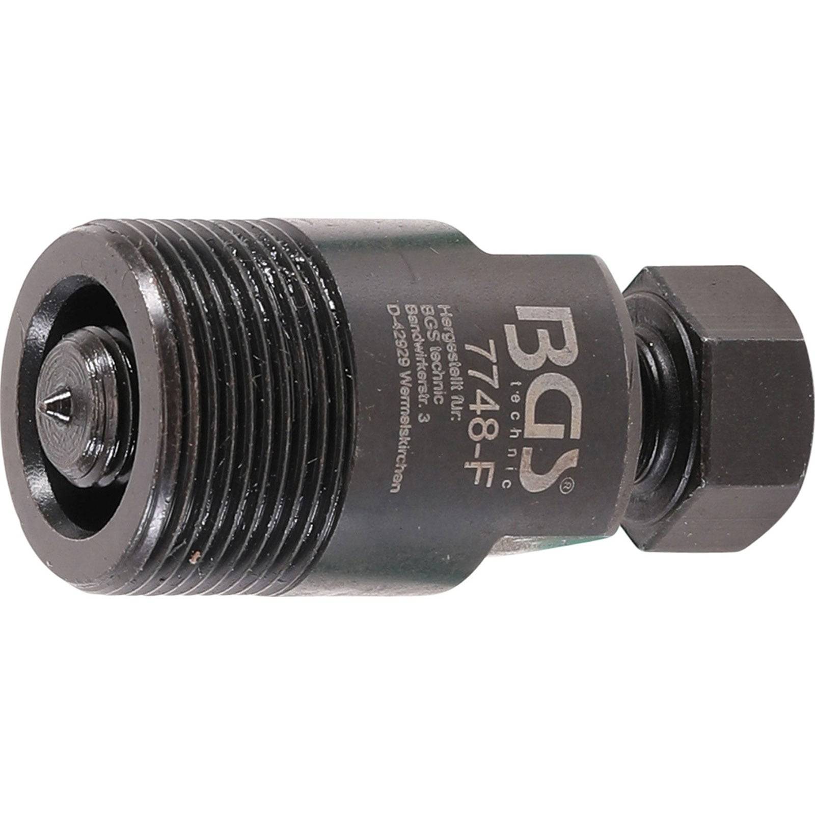 Ein BGS 7748-F Hydraulikadapter mit Gewinde, verwendet zum Verbinden von Komponenten in hydraulischen Systemen.