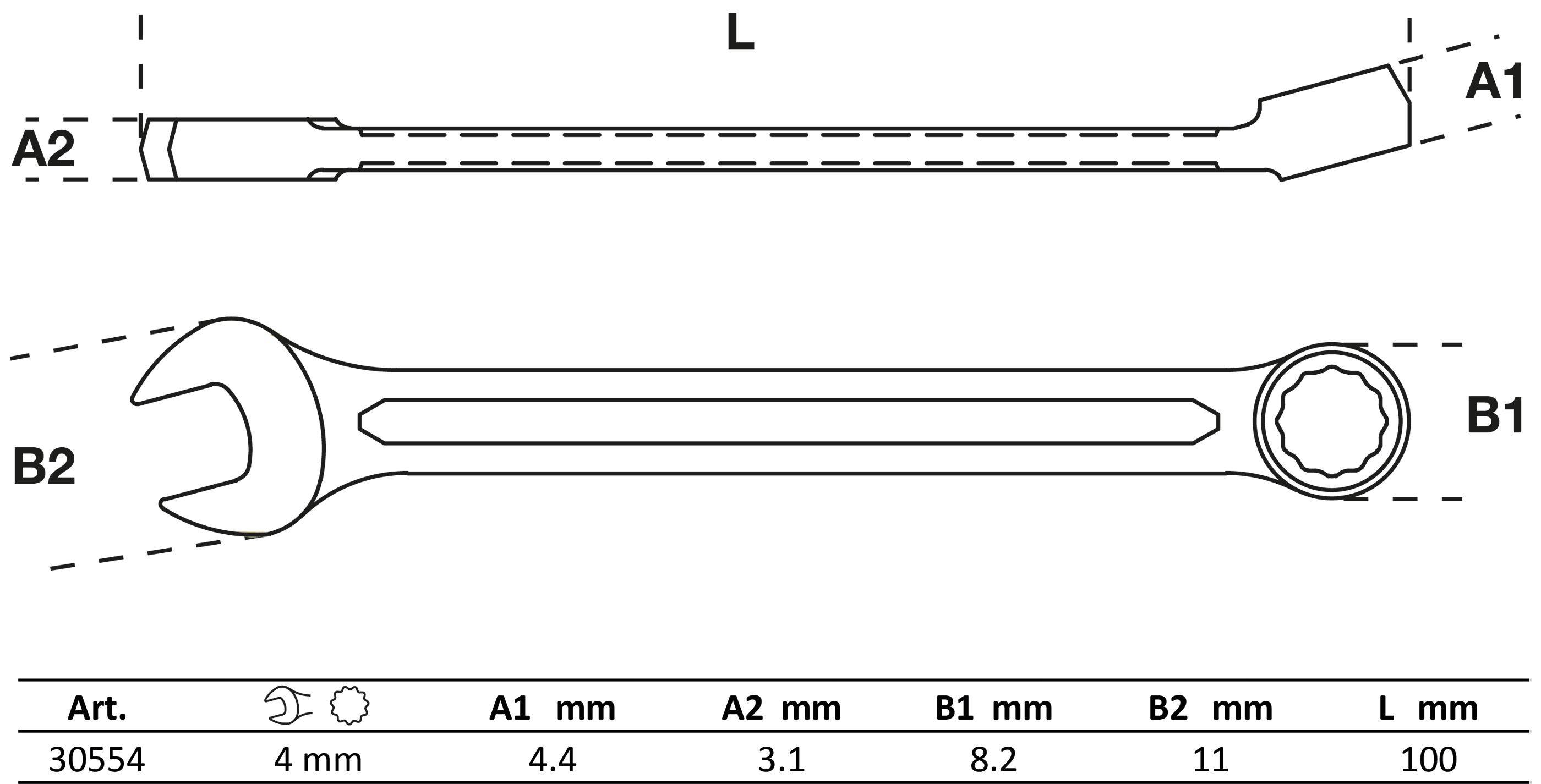 BGS Maul-Ringschlssel | SW 4 mm