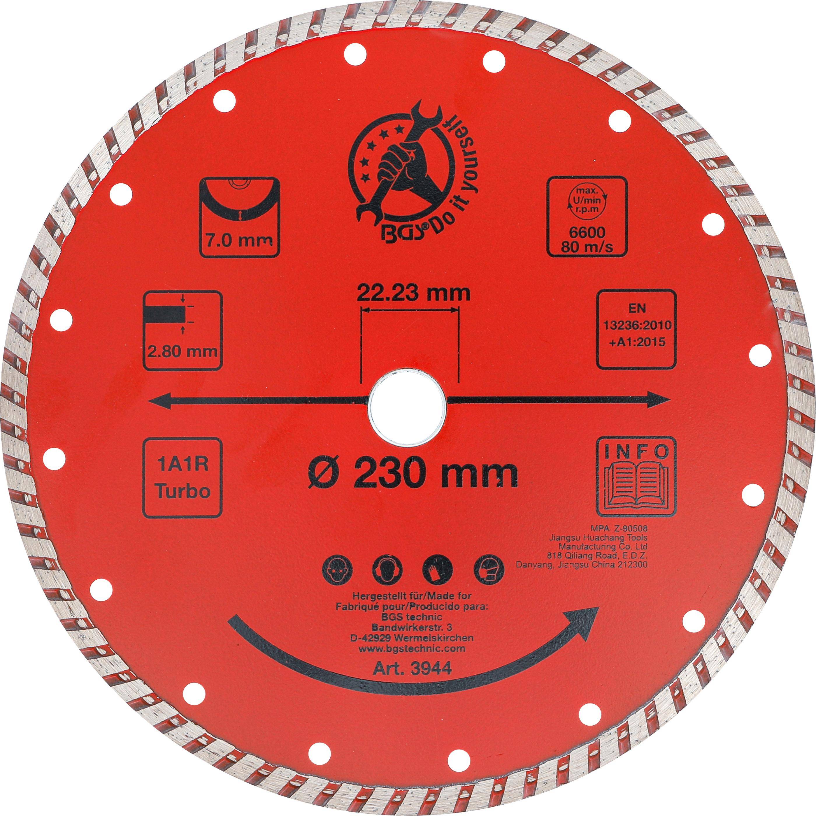 BGS Do It Yourself Turbo-Trennscheibe | 230 mm