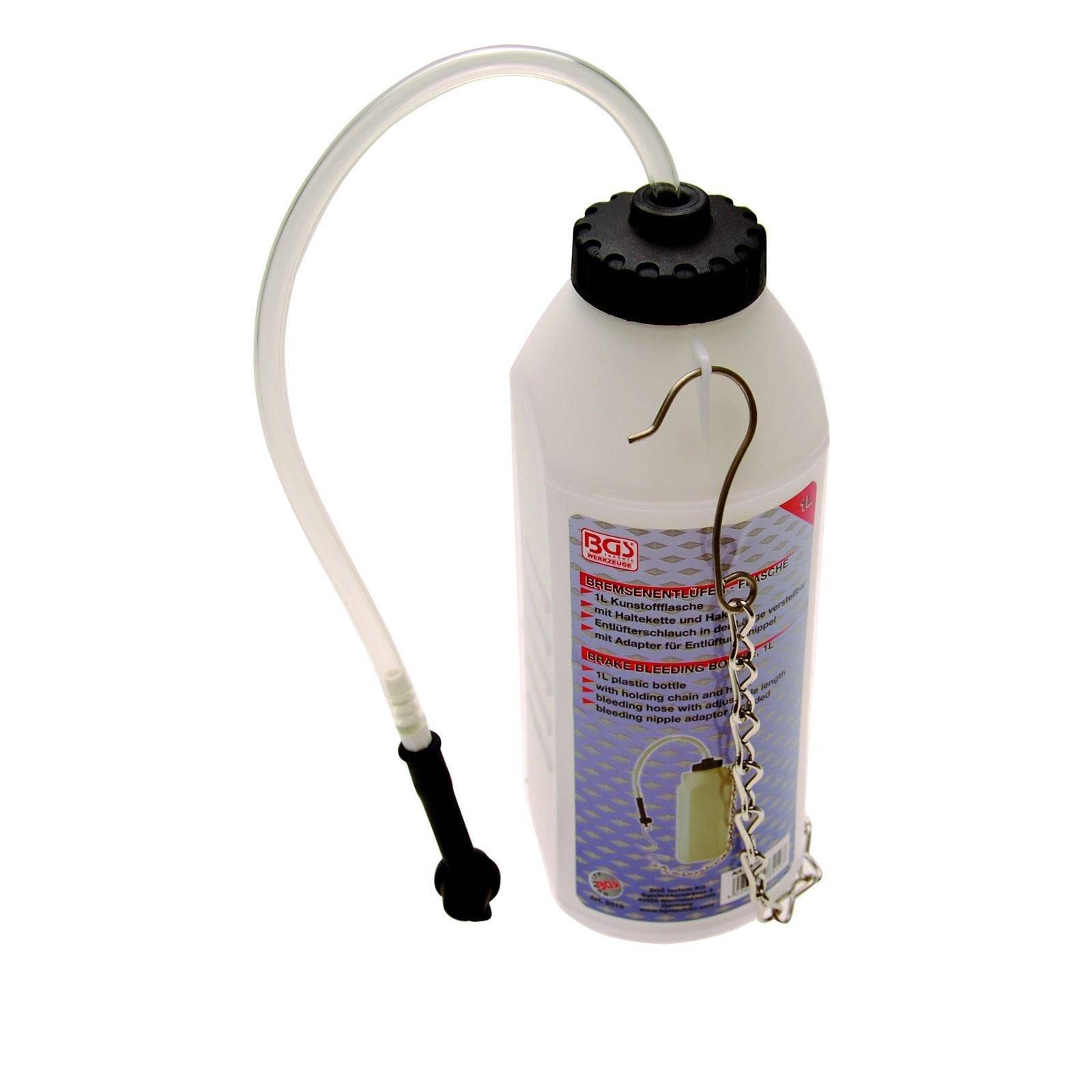 Eine Plastikflasche mit Messskala, flexiblem Ausguss und Griff. Wird zur genauen Messung und Ausgabe von Flüssigkeiten verwendet.