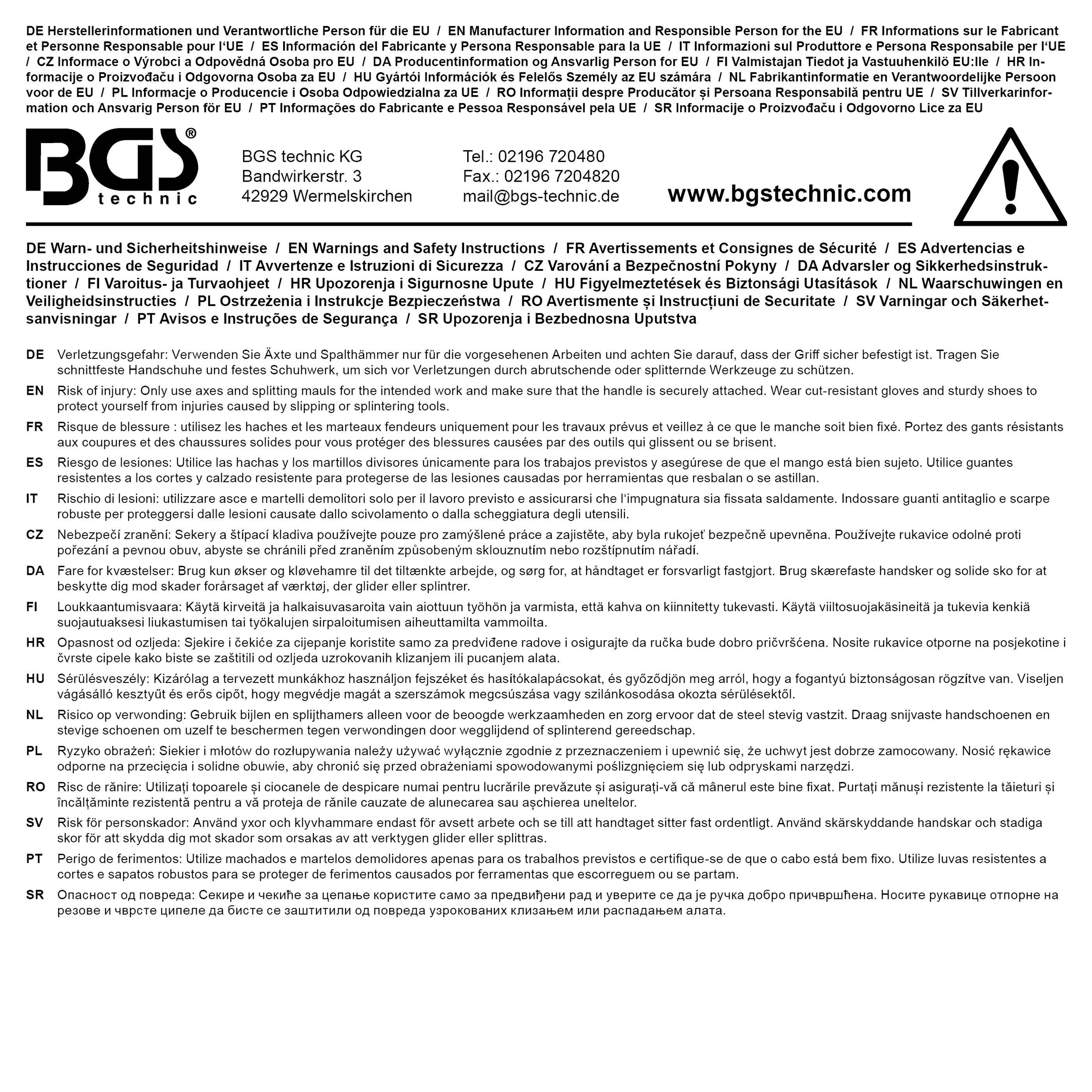BGS technic Spaltaxt | Fiberglasstiel | 3000 g