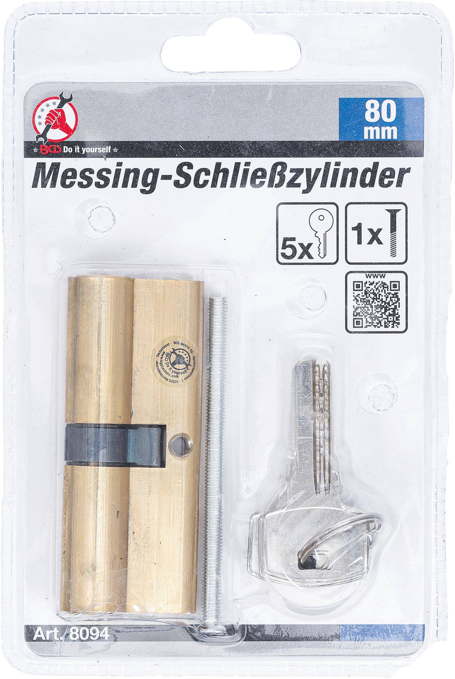 BGS technic Messing-Schliezylinder | 80 mm