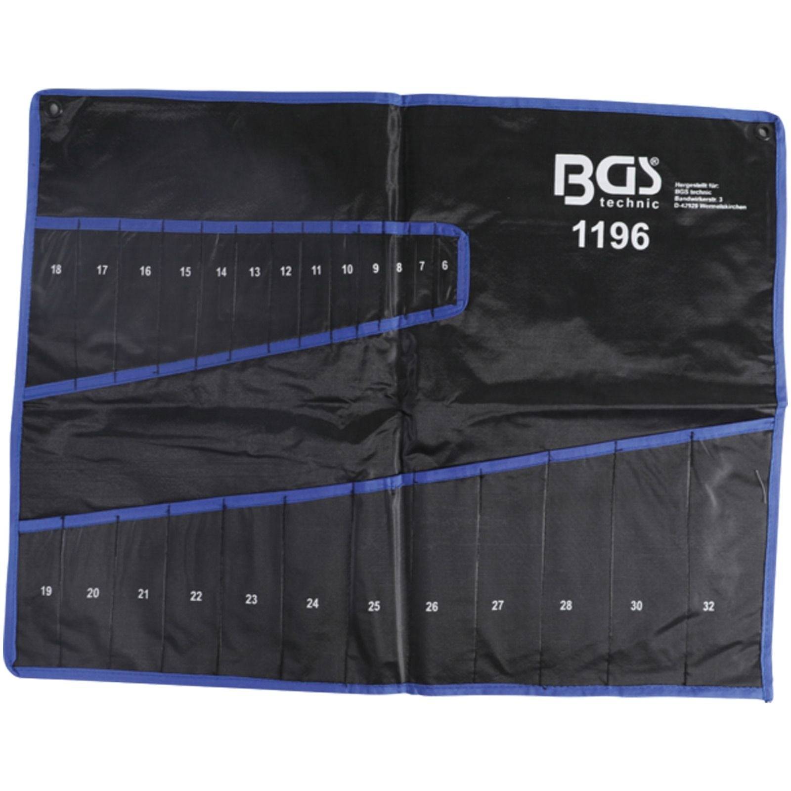 BGS Maulringschlüssel-Rolltasche "LEER" für 25 Maulring-Schraubenschlüssel - 1196-LEER