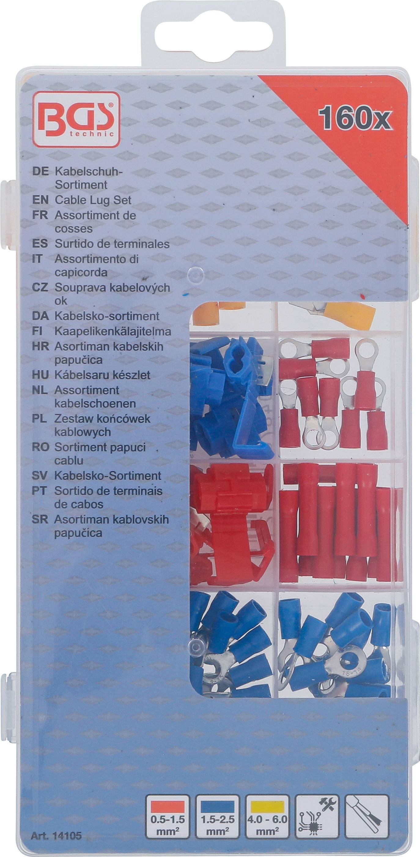 BGS Kabelschuh-Sortiment | 160-tlg.