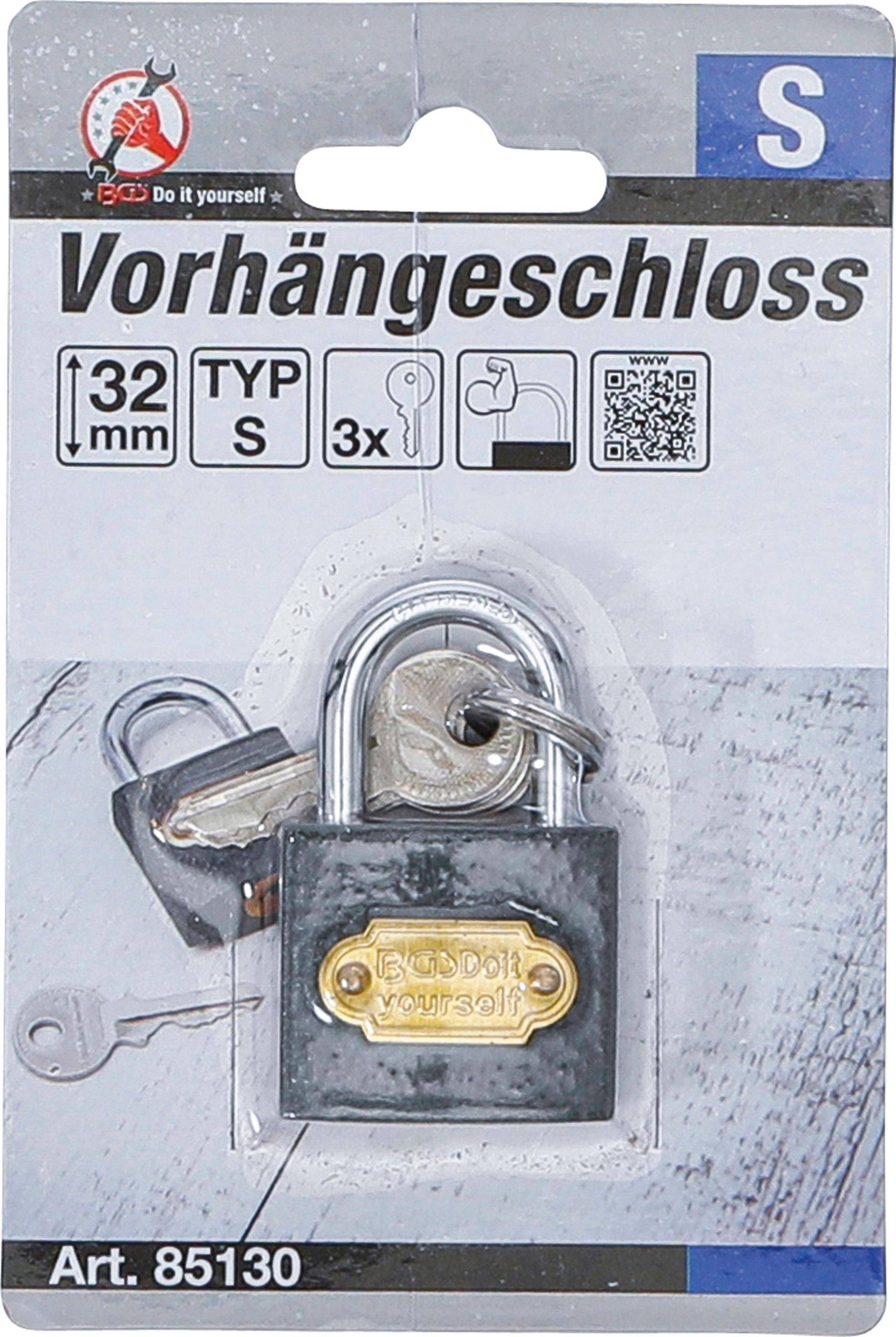 BGS Do It Yourself Vorhängeschloss | Typ S | 32 mm