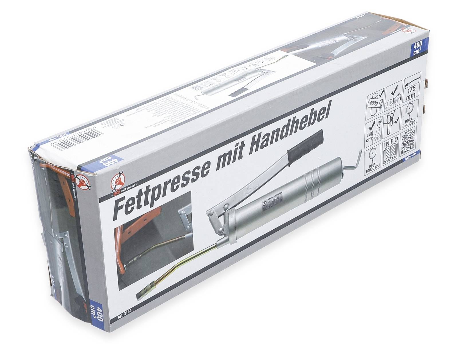 BGS TECHNIC Fettpresse DYT 3144 mit Handhebel, 400 g