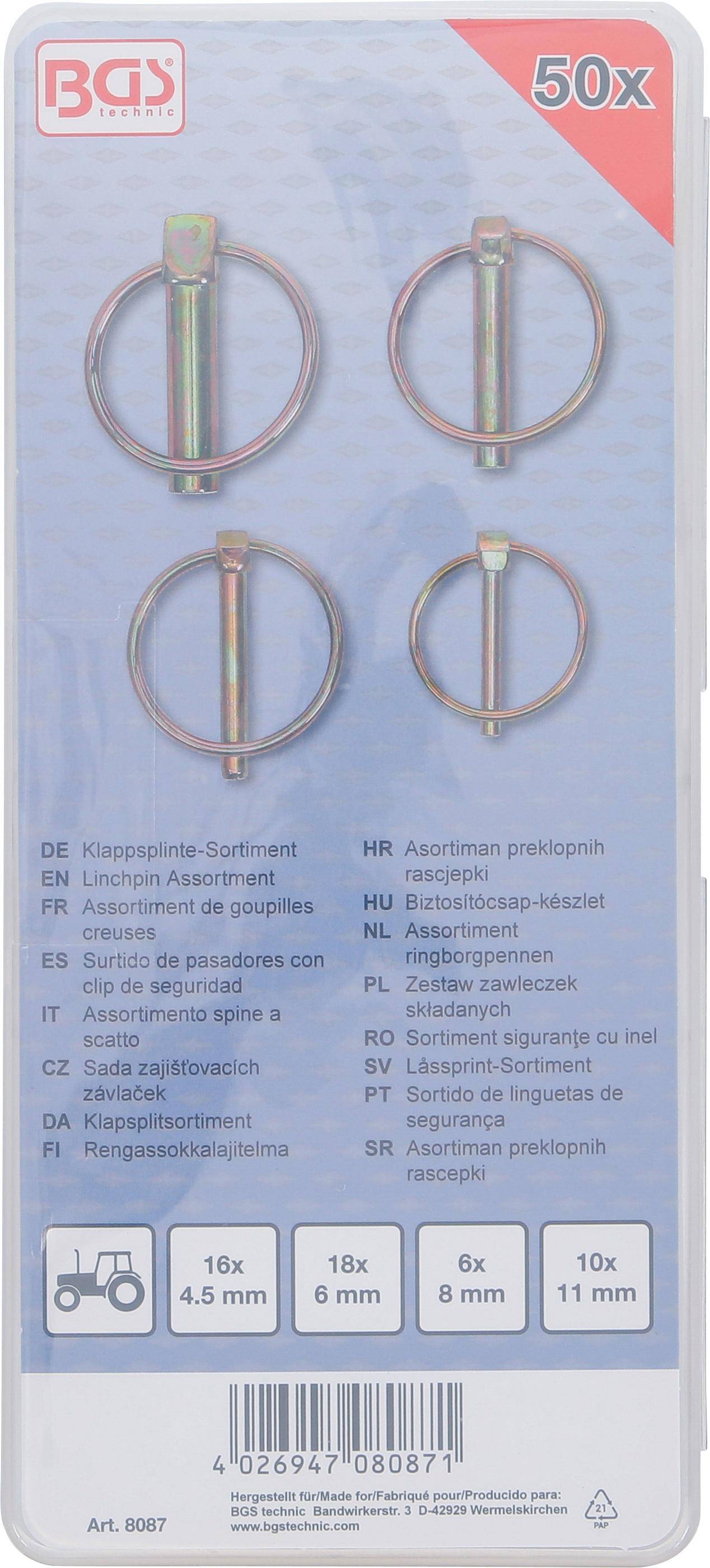 BGS technic Klappsplinte-Sortiment | 50-tlg.