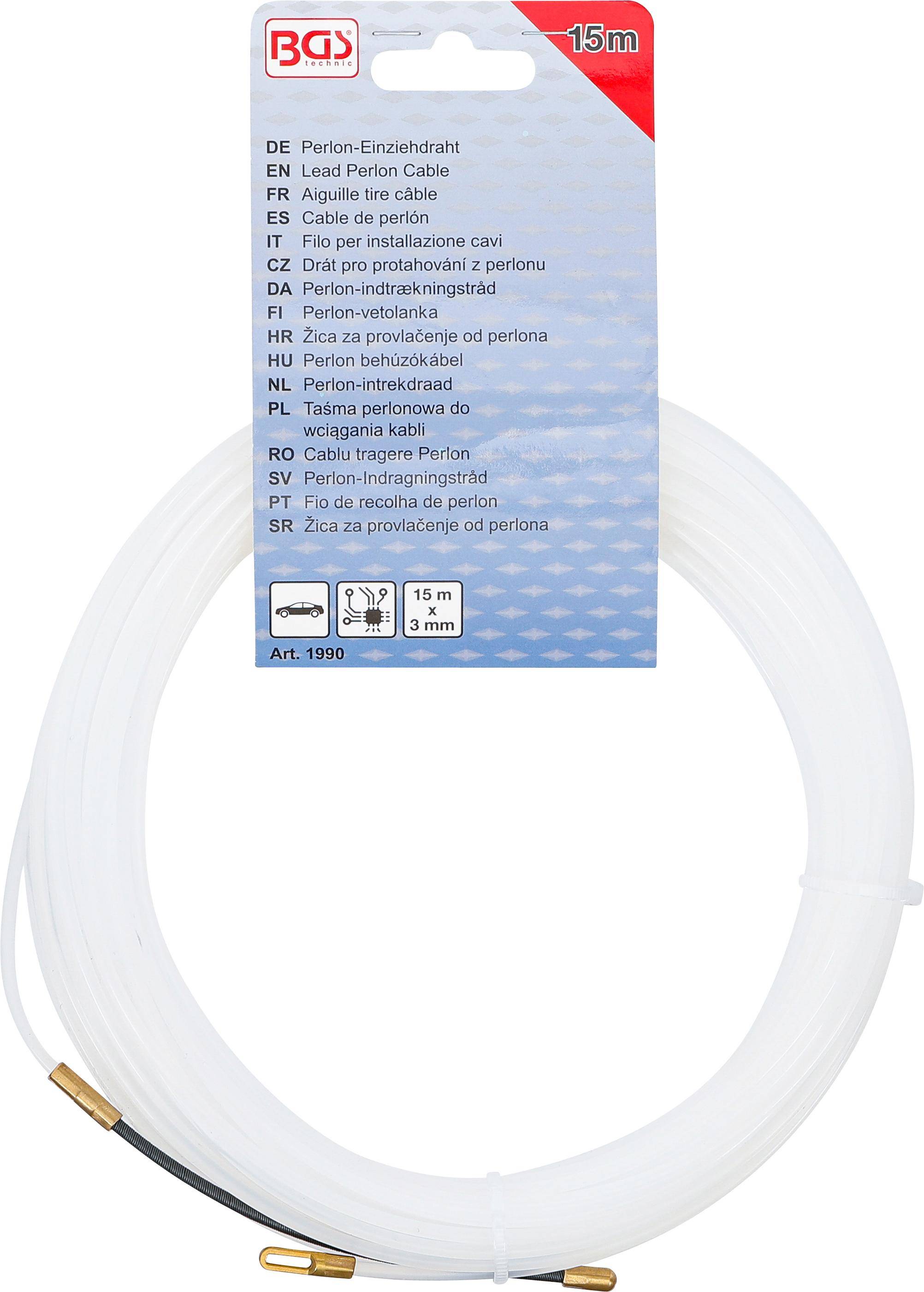 BGS technic Perlon-Einziehdraht | 15 m x 3 mm