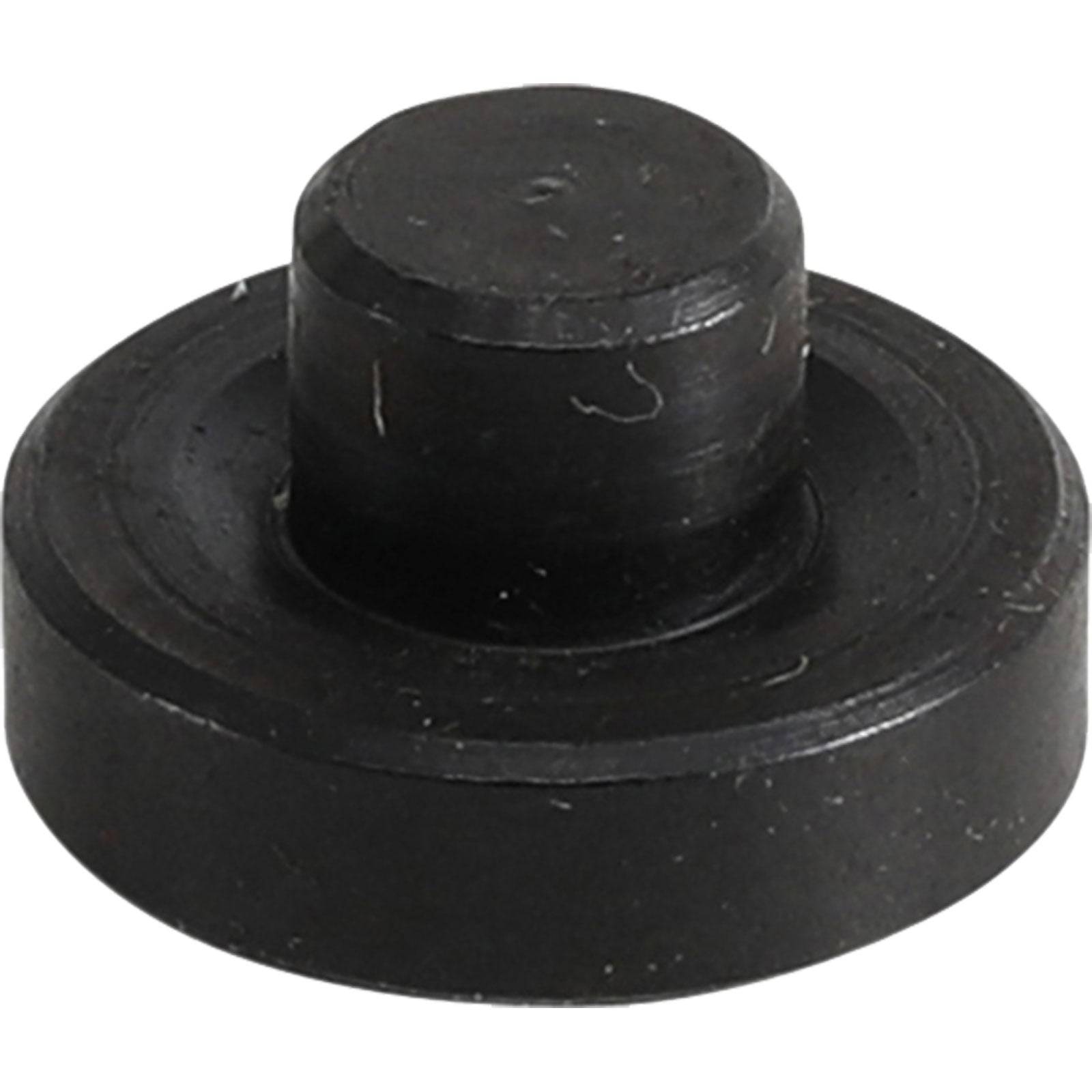 Ein runder schwarzer Gummipuffer mit erhöhter Mitte, der zur Oberflächenschutz oder Stoßdämpfung in verschiedenen Anwendungsbereichen verwendet wird.