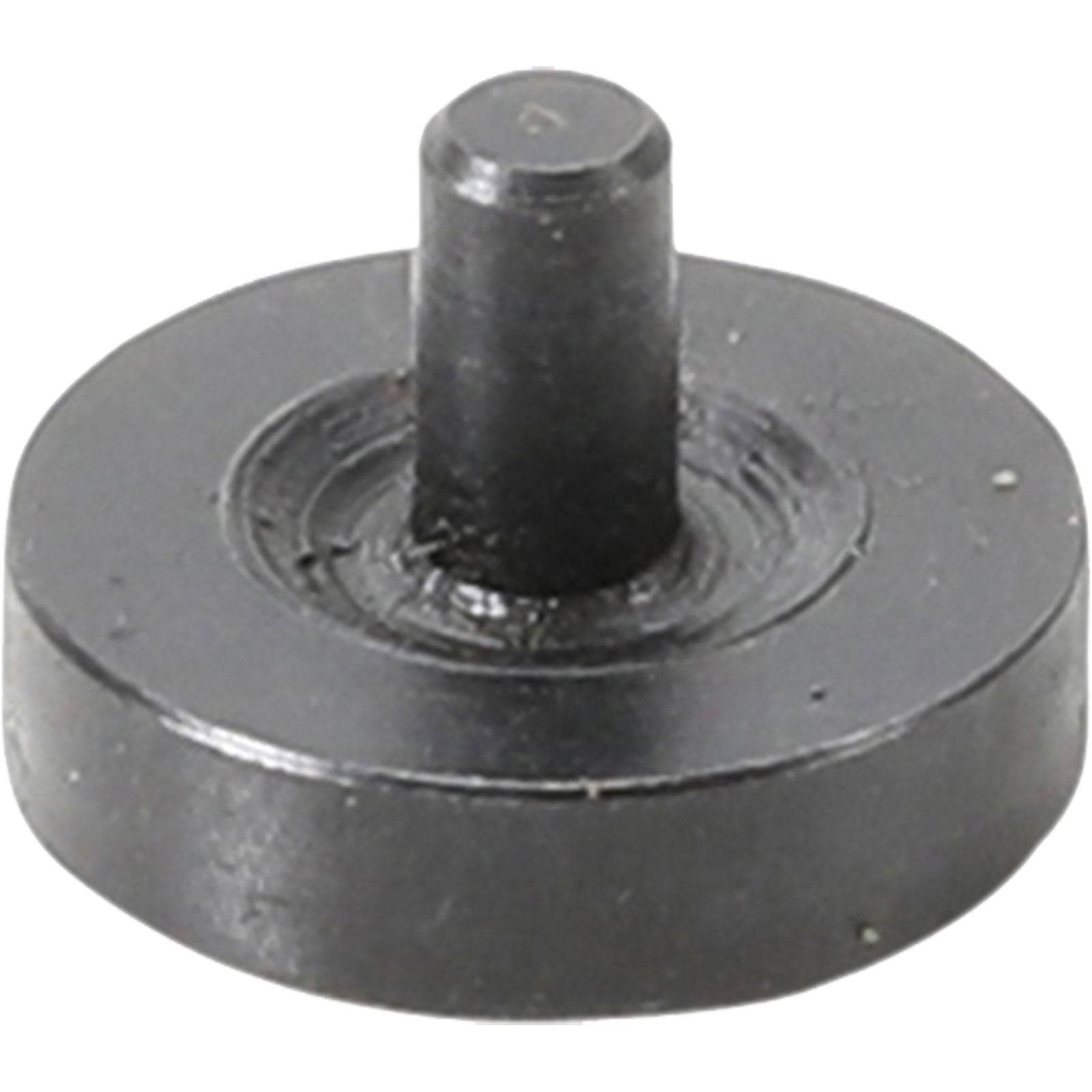 Kreisrunder schwarzer Gummipuffer mit zentraler Vorwölbung, der zur Dämpfung und zum Schutz auf Oberflächen verwendet wird.