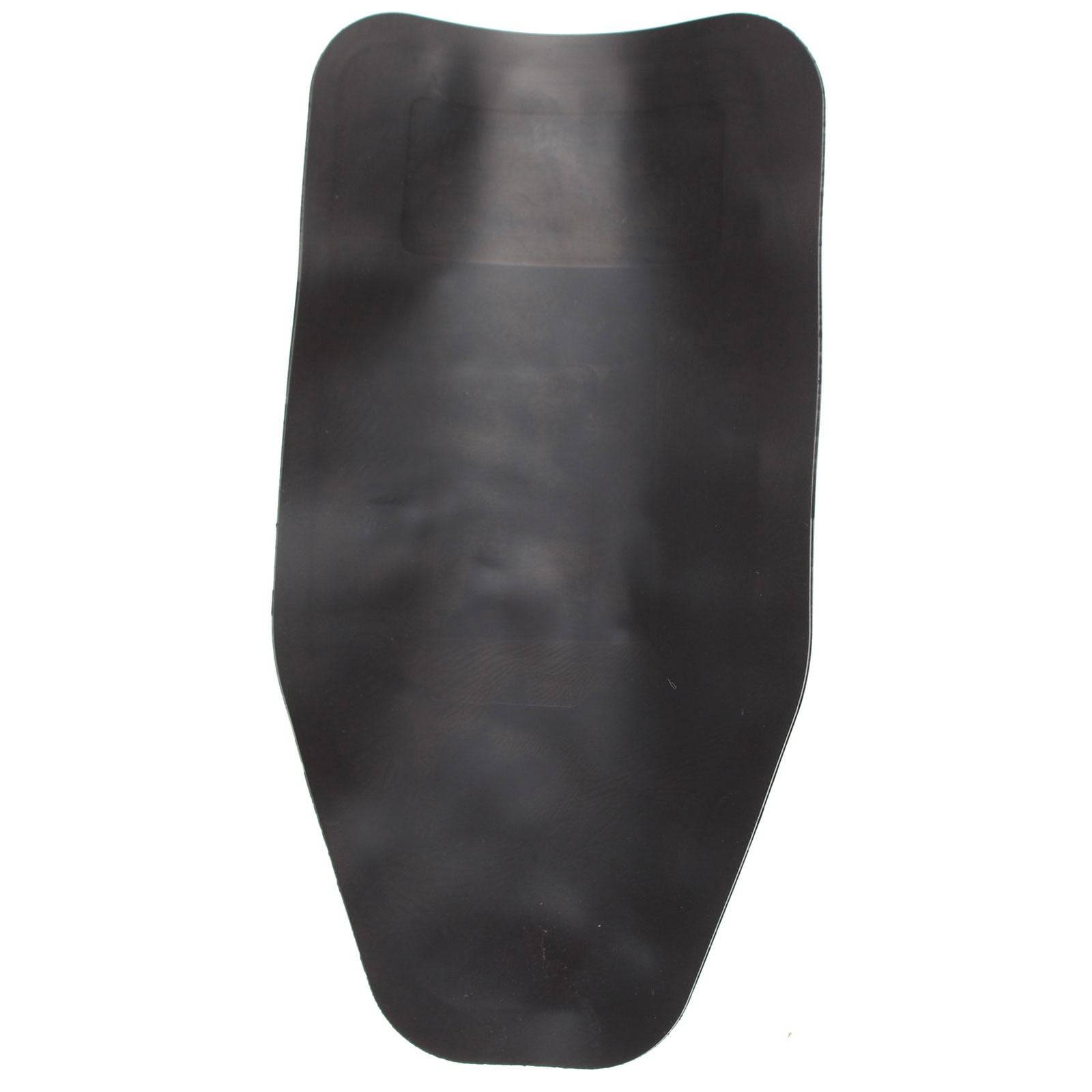 Ein dunkles rechteckiges Rüstungspaneel mit leicht abgerundeter oberer Kante.