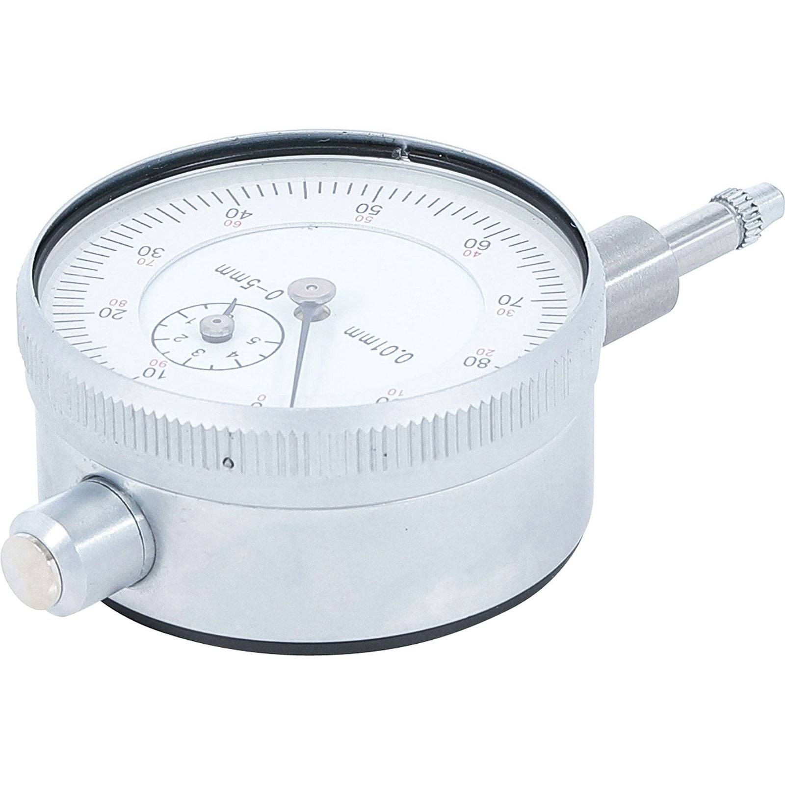 Ein rundes Zifferblatt-Messgerät mit einem kleinen Nebenzifferblatt und einem Zeiger. Der größere Zifferblatt ist von 0 bis 100 in 10er-Schritten markiert.