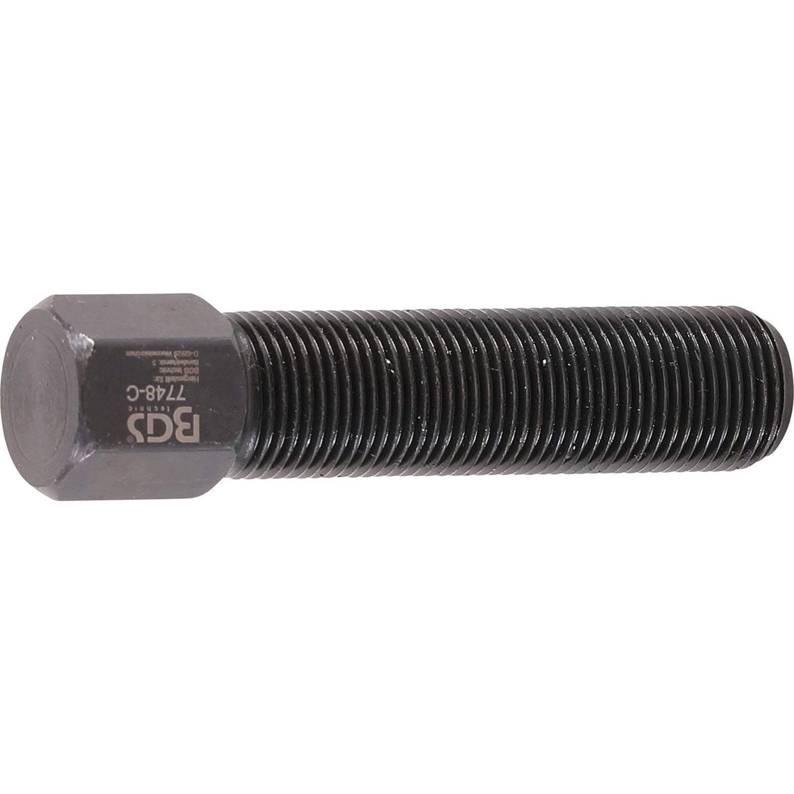 Eine Sechskantschraube mit Teilgewinde, mit der Bezeichnung 'BGS 7748-C', wird vor einem einfarbigen weißen Hintergrund dargestellt.