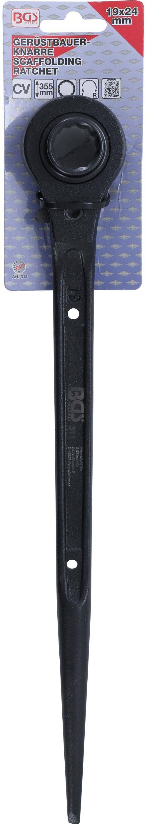 BGS Gerüstbauer-Knarre | SW 19 x 24 mm