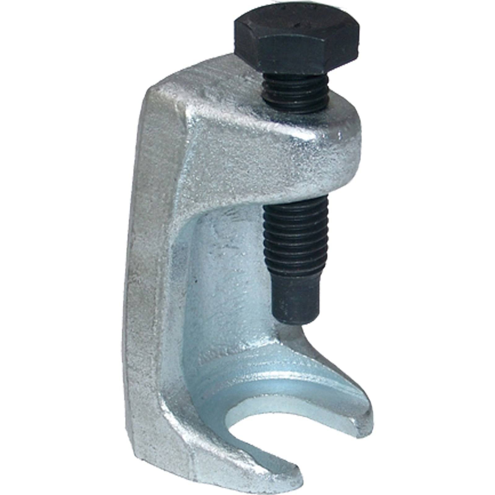 Metallklemme mit einer U-förmigen Basis und Gewindebolzen oben zum Festziehen. Wird verwendet, um Objekte zu halten oder zu befestigen.