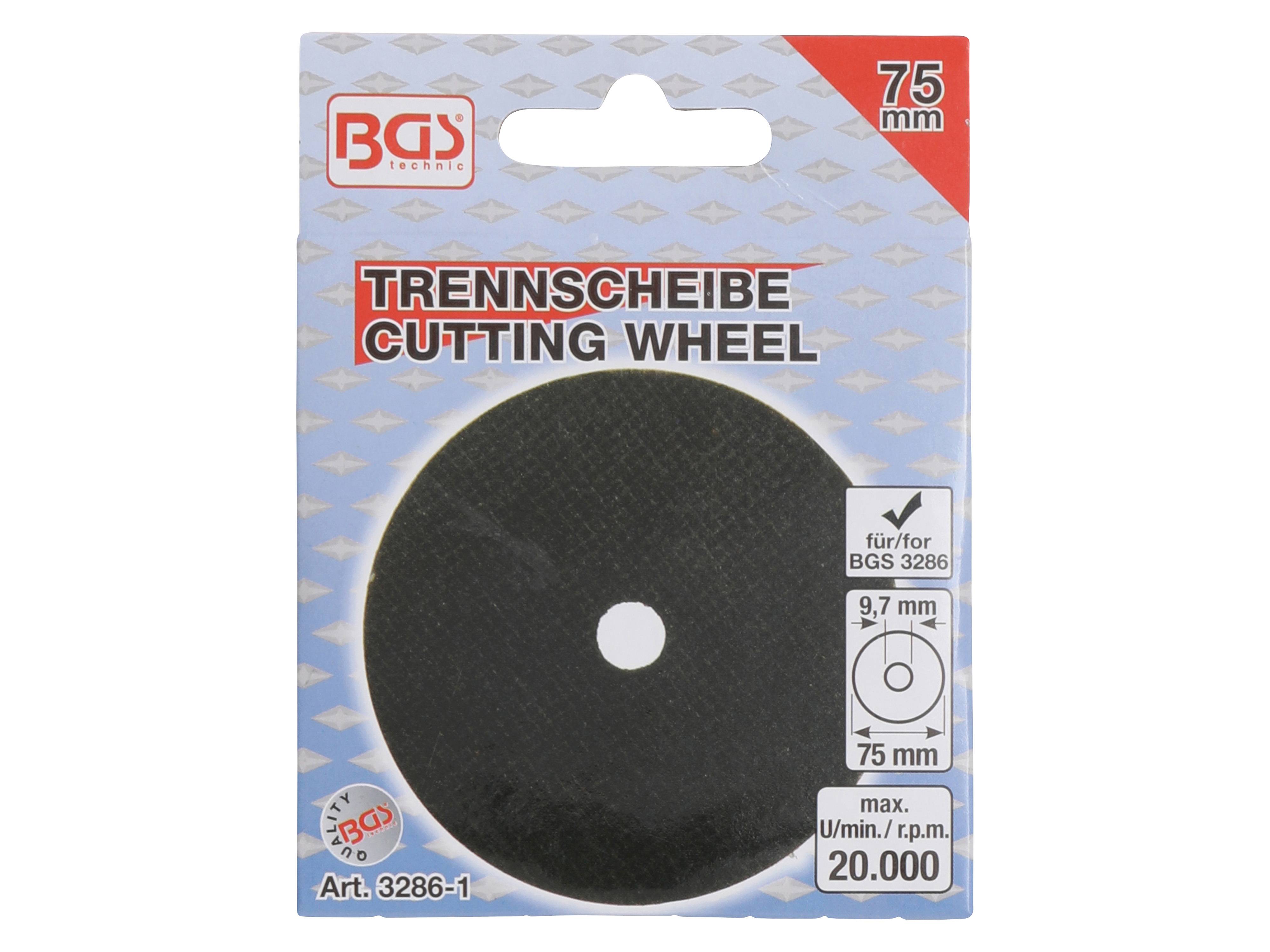 BGS Technik 75-mm-Schneidrad; maximal 20.000 U/min. Zur Verwendung mit BGS 3286. MPN: 3286-1.