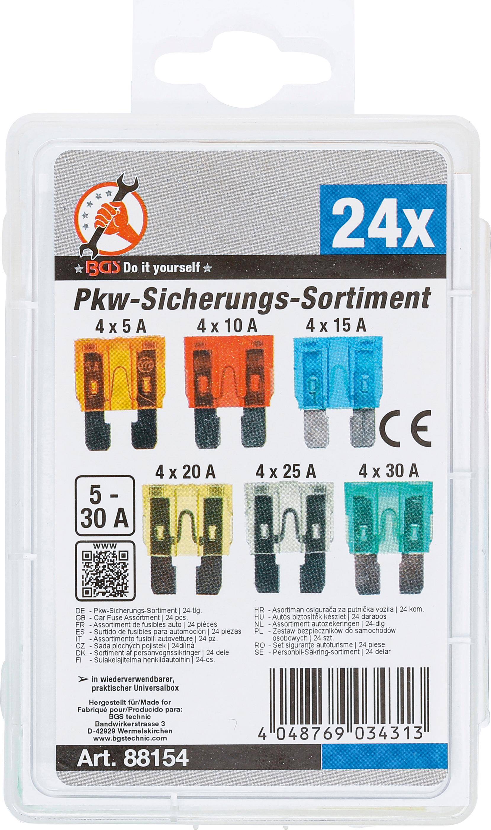 BGS Diy PKW-Sicherungs-Sortiment | 24-tlg.