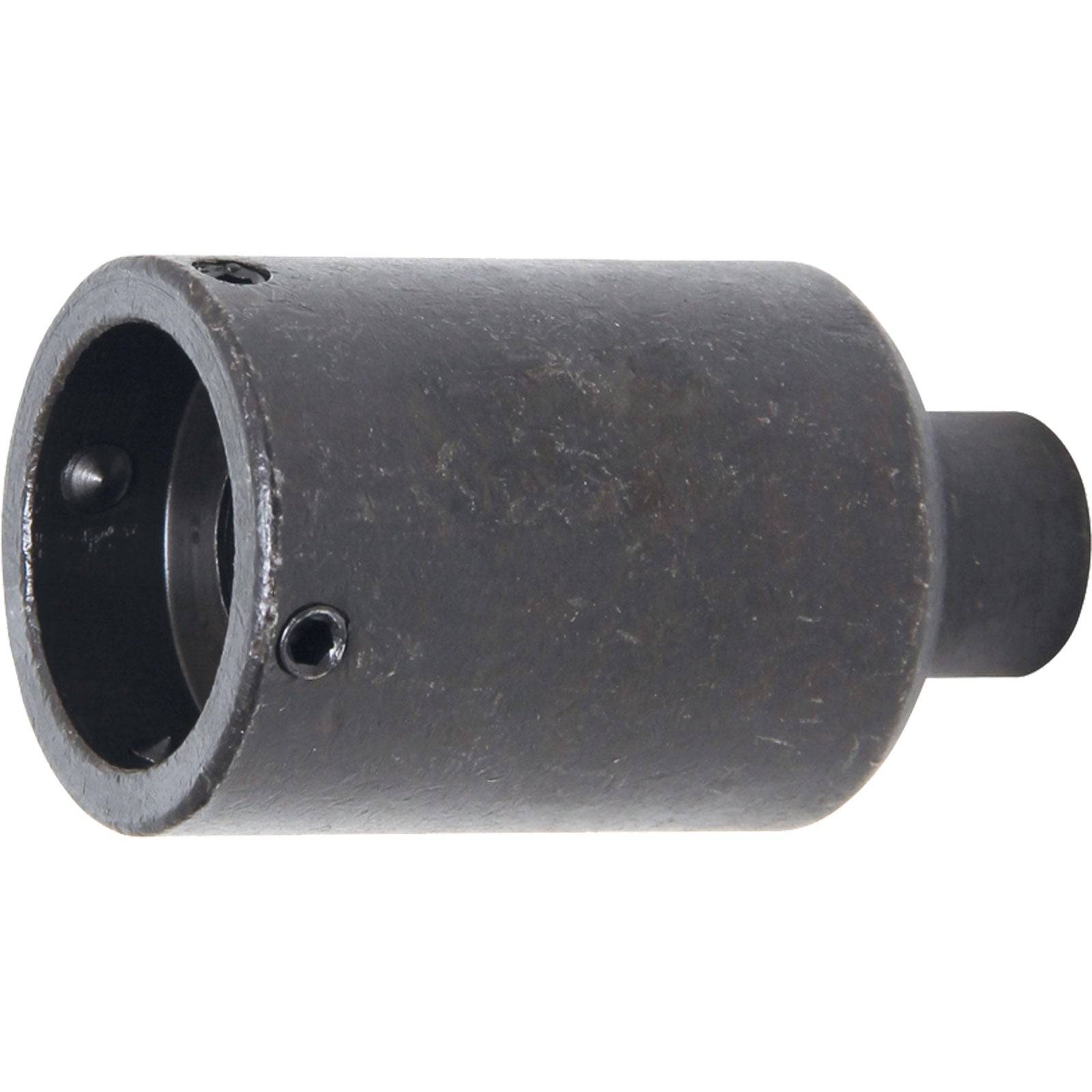 Ein zylindrischer Metallrohr mit einer rauen Oberfläche und einem flachen, offenen Ende, der typischerweise für industrielle oder mechanische Anwendungen verwendet wird.