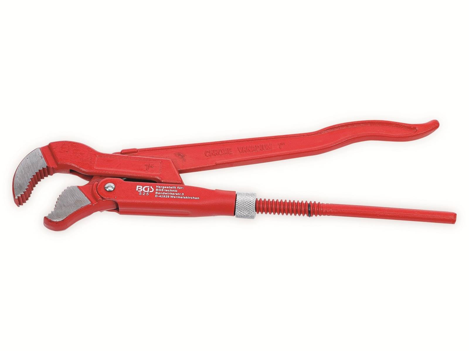 BGS TECHNIC Eckrohrzange 525, 1", S-Maul, 320 mm