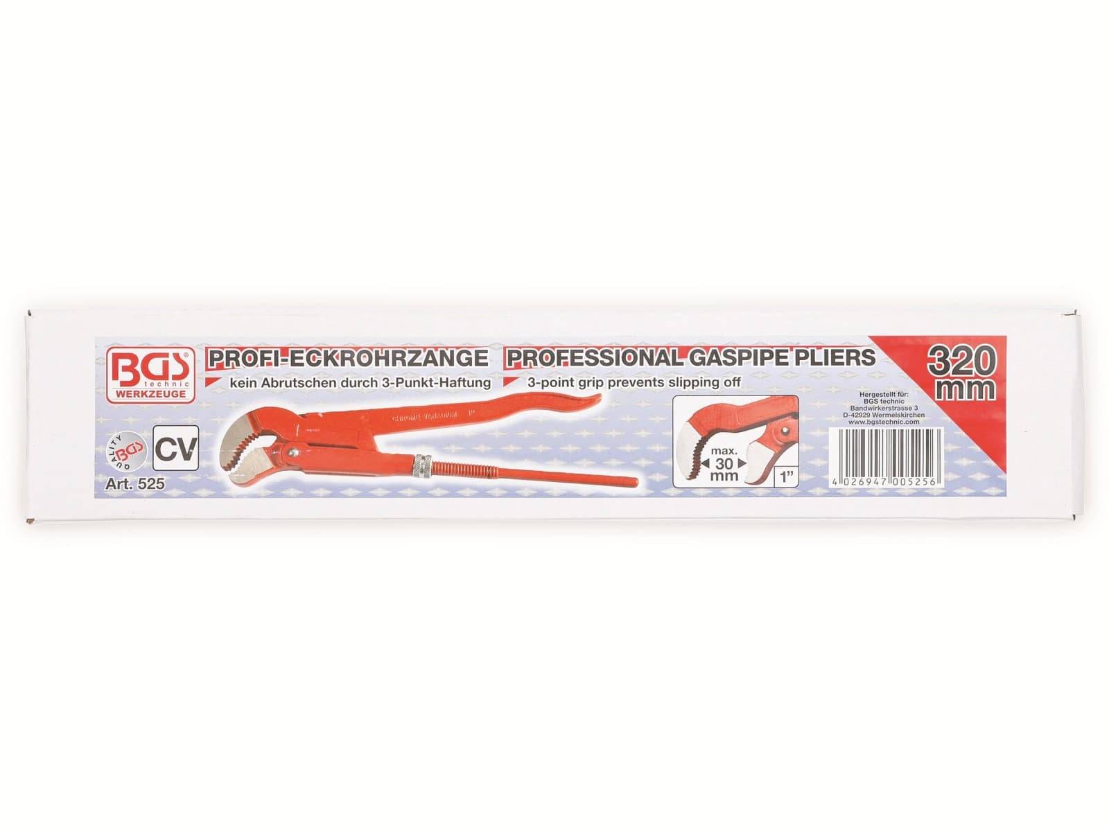 BGS TECHNIC Eckrohrzange 525, 1", S-Maul, 320 mm