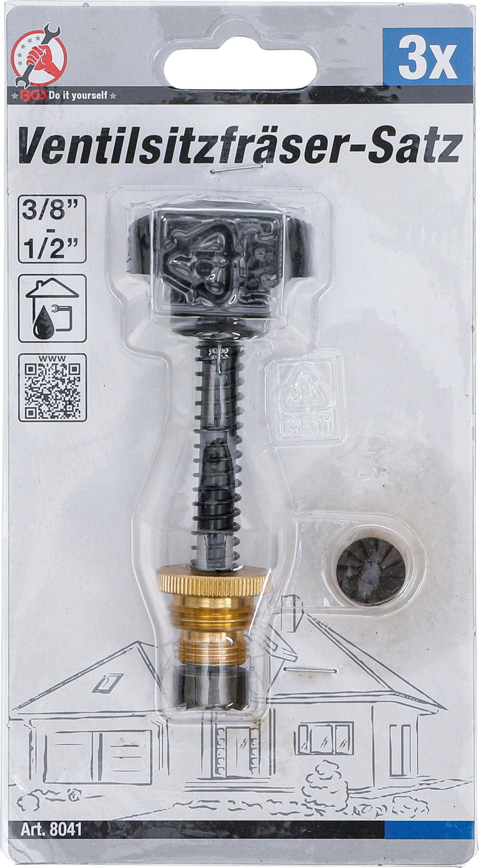 BGS Diy Ventilsitzfräser-Satz | 3/8" - 1/2"