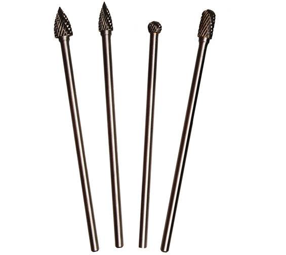 HSS-Fräser-Satz, extra lang 4-tlg.