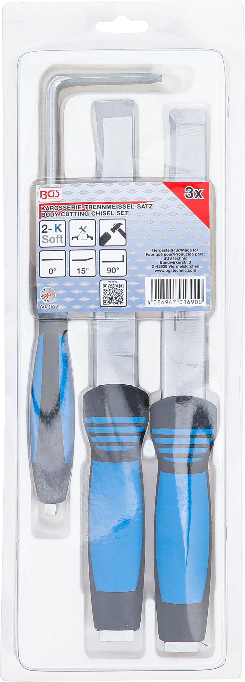 BGS technic Karosserie-Trennmeißel-Satz | 3-tlg.