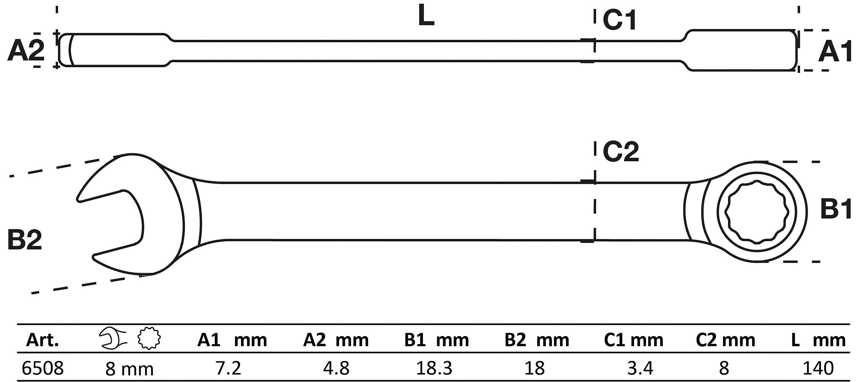 BGS Ratschenring-Maulschlssel | SW 8 mm