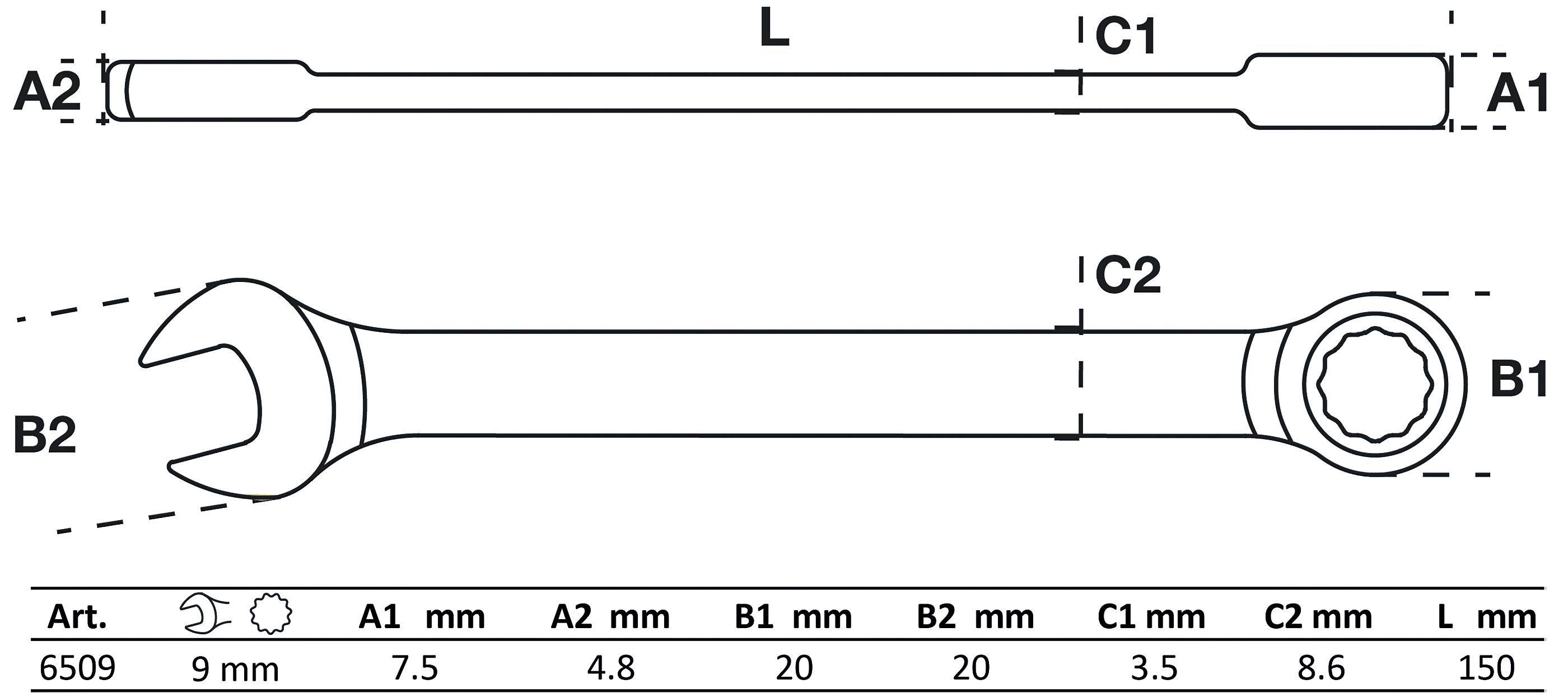 BGS Ratschenring-Maulschlssel | SW 9 mm