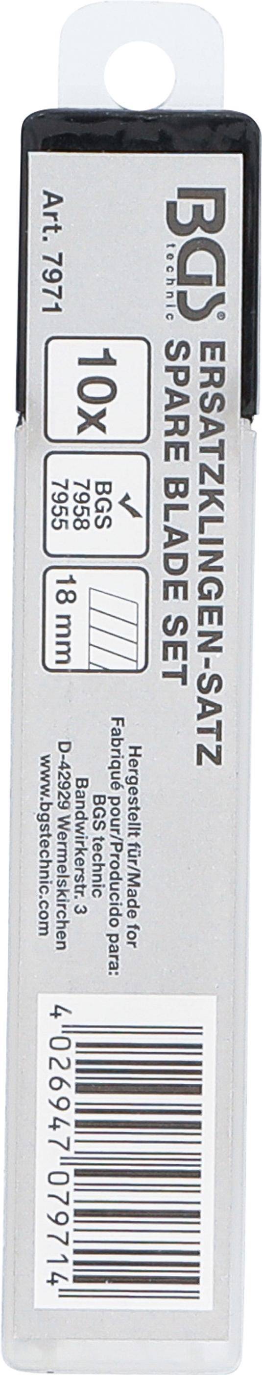 BGS technic Ersatzklingen-Satz | 18 mm | 10-tlg.