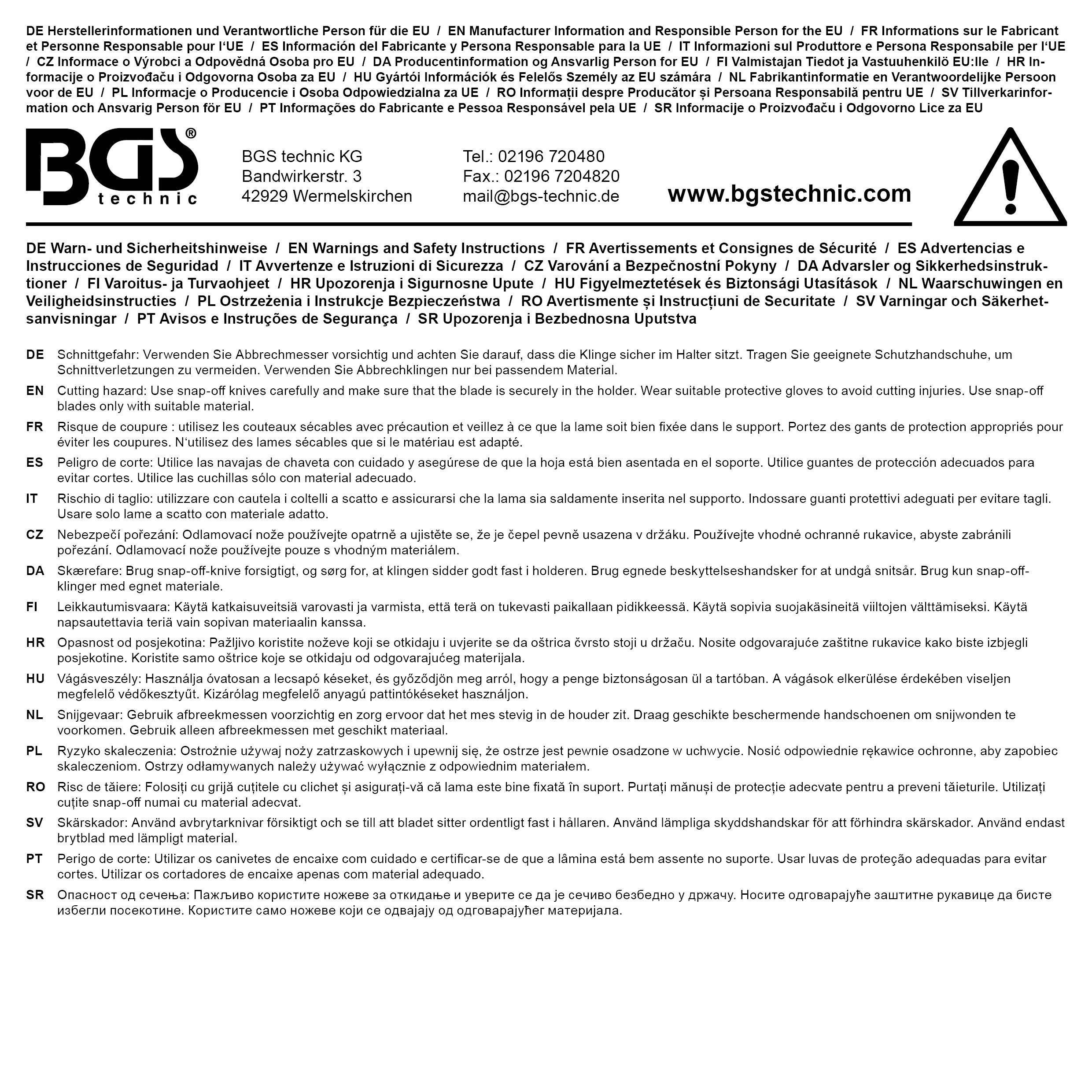 BGS technic Ersatzklingen-Satz | 18 mm | 10-tlg.