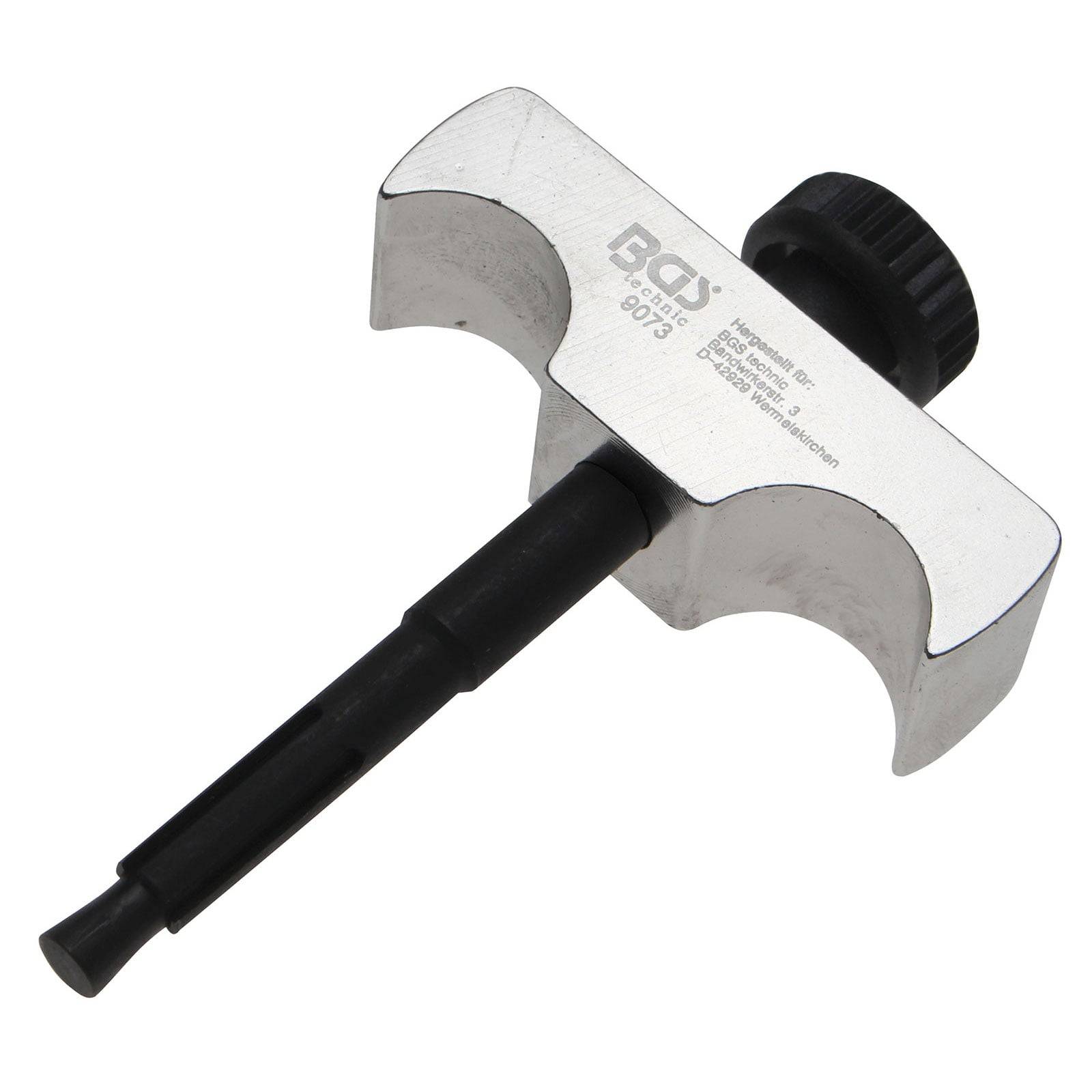 Ein Metallziehwerkzeug mit einem zylindrischen Griff und verstellbarer Knopf, verwendet zum Herausziehen von Lagern oder Zahnrädern, mit Produktmarkenaufdruck versehen.