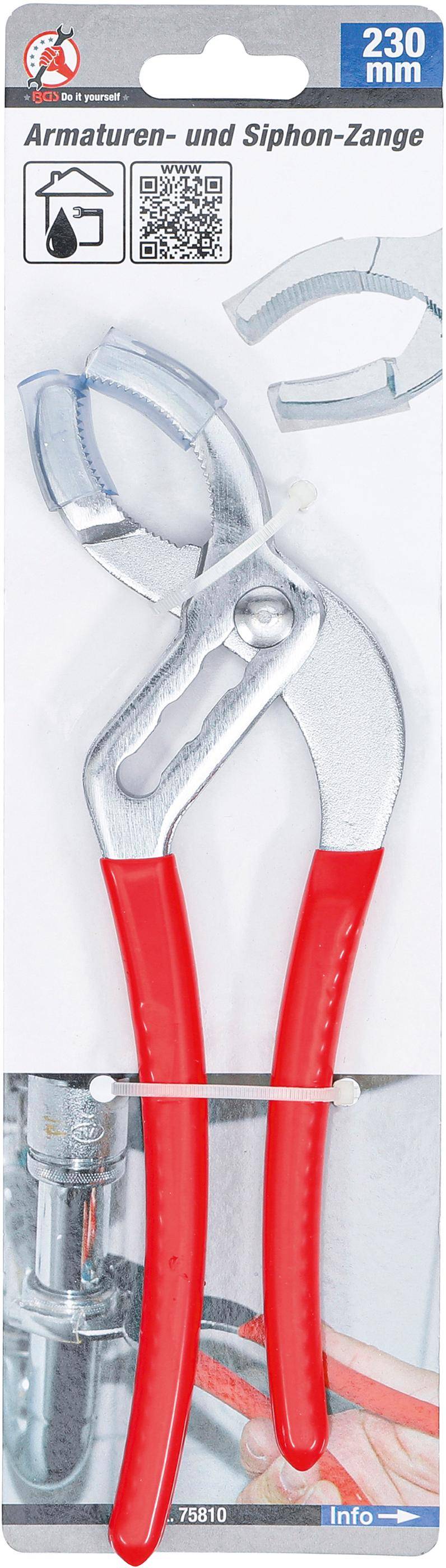 BGS Diy Armaturen- und Siphon-Zange / Connectoren-Zange | 230 mm