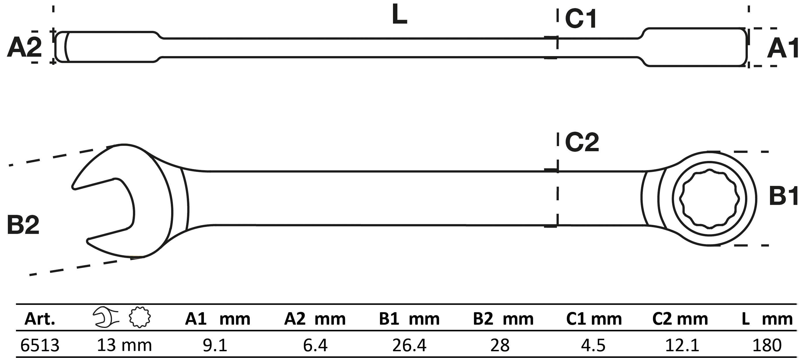 BGS Ratschenring-Maulschlssel | SW 13 mm