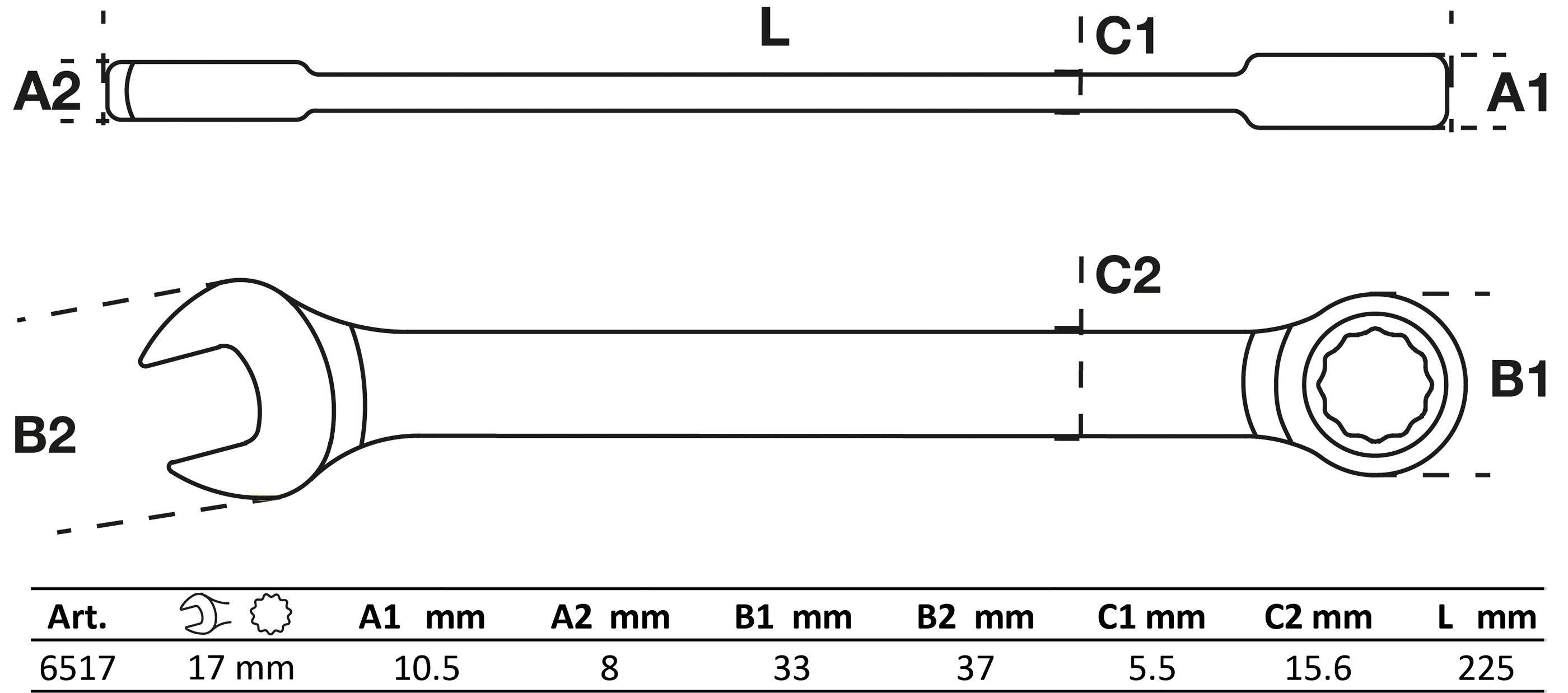 BGS Ratschenring-Maulschlssel | SW 17 mm