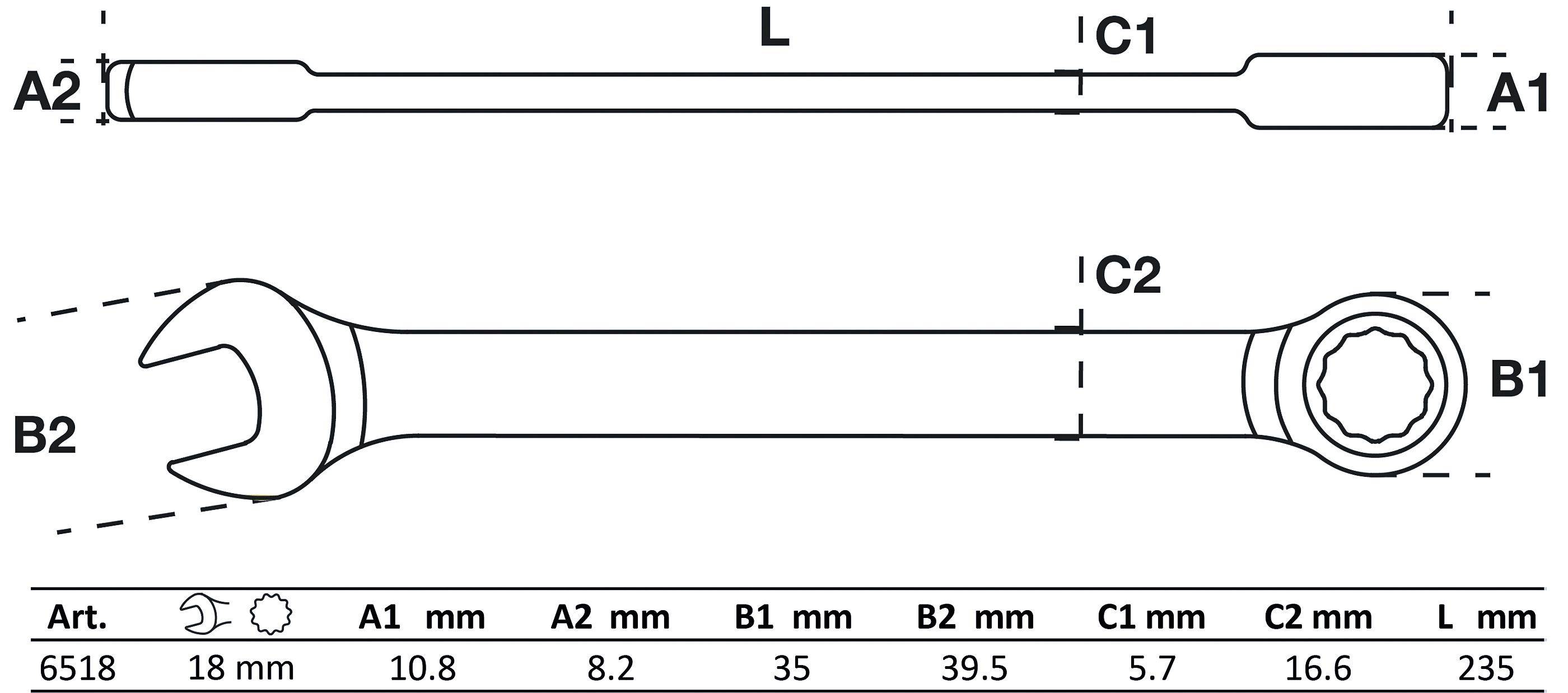 BGS Ratschenring-Maulschlüssel | SW 18 mm