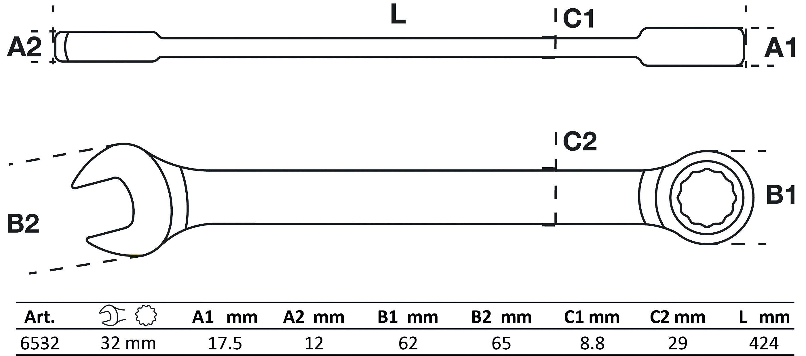 BGS Ratschenring-Maulschlüssel | SW 32 mm