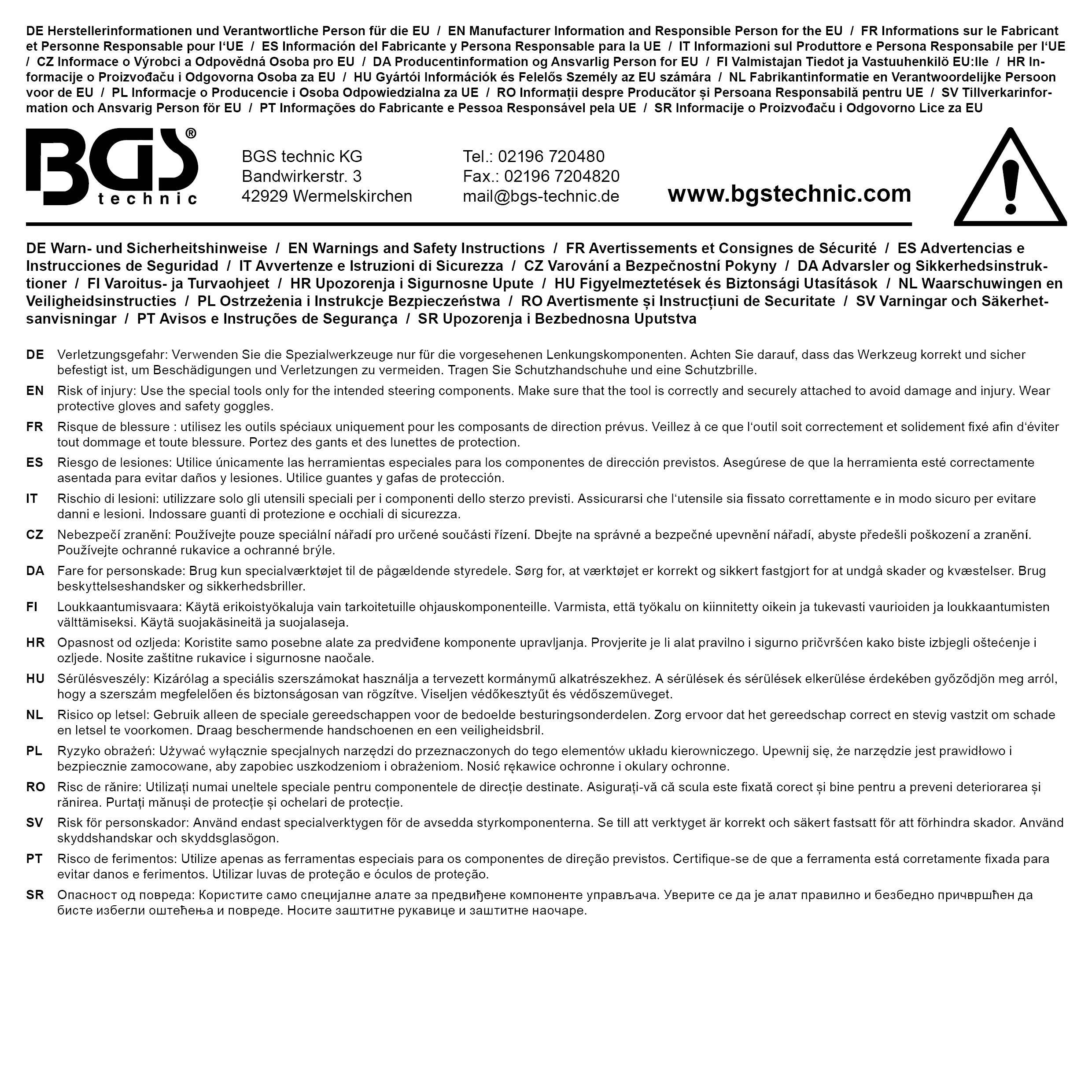 BGS technic Lenkgetriebe-Werkzeug-Satz