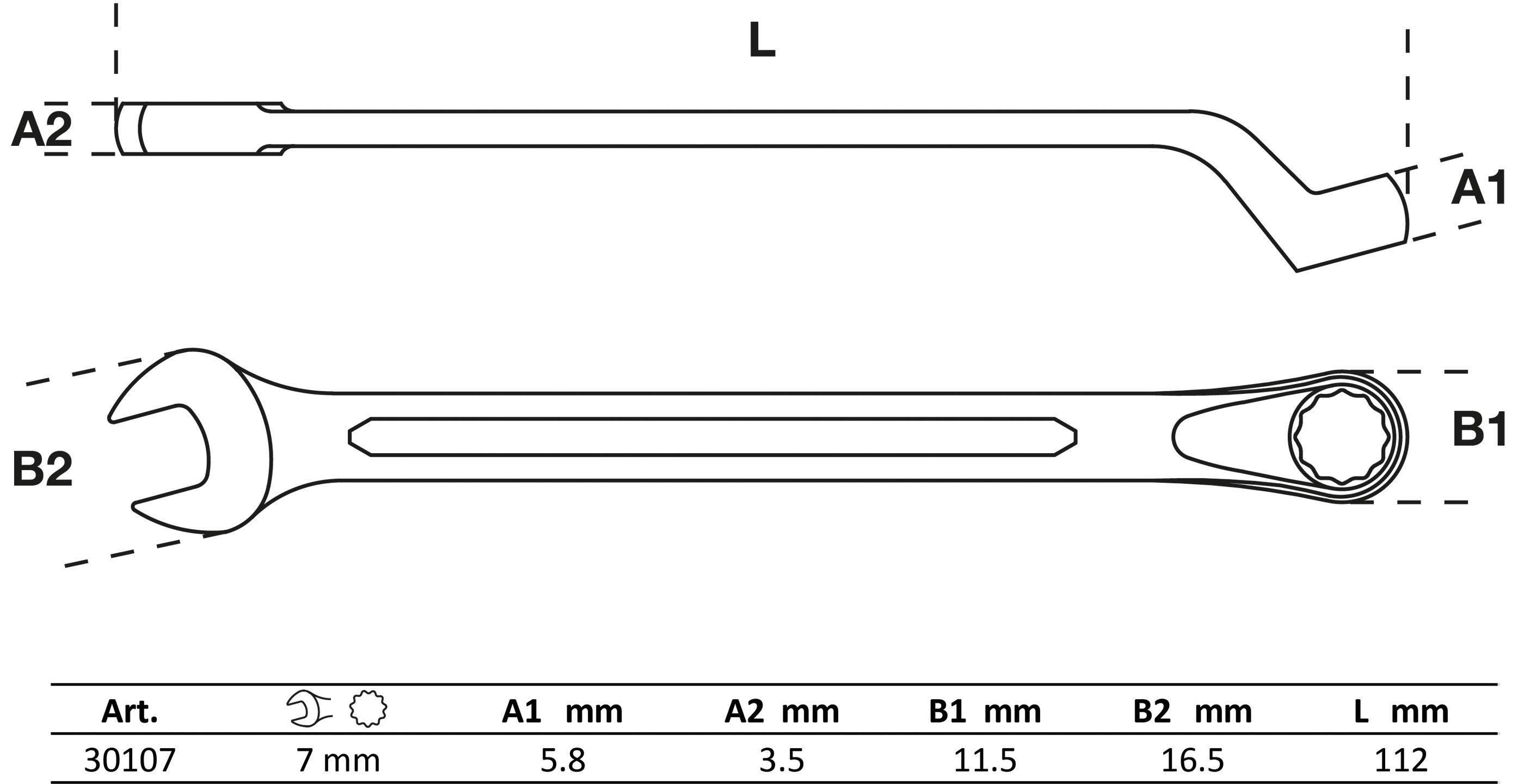 BGS Maul-Ringschlssel, gekrpft | SW 7 mm
