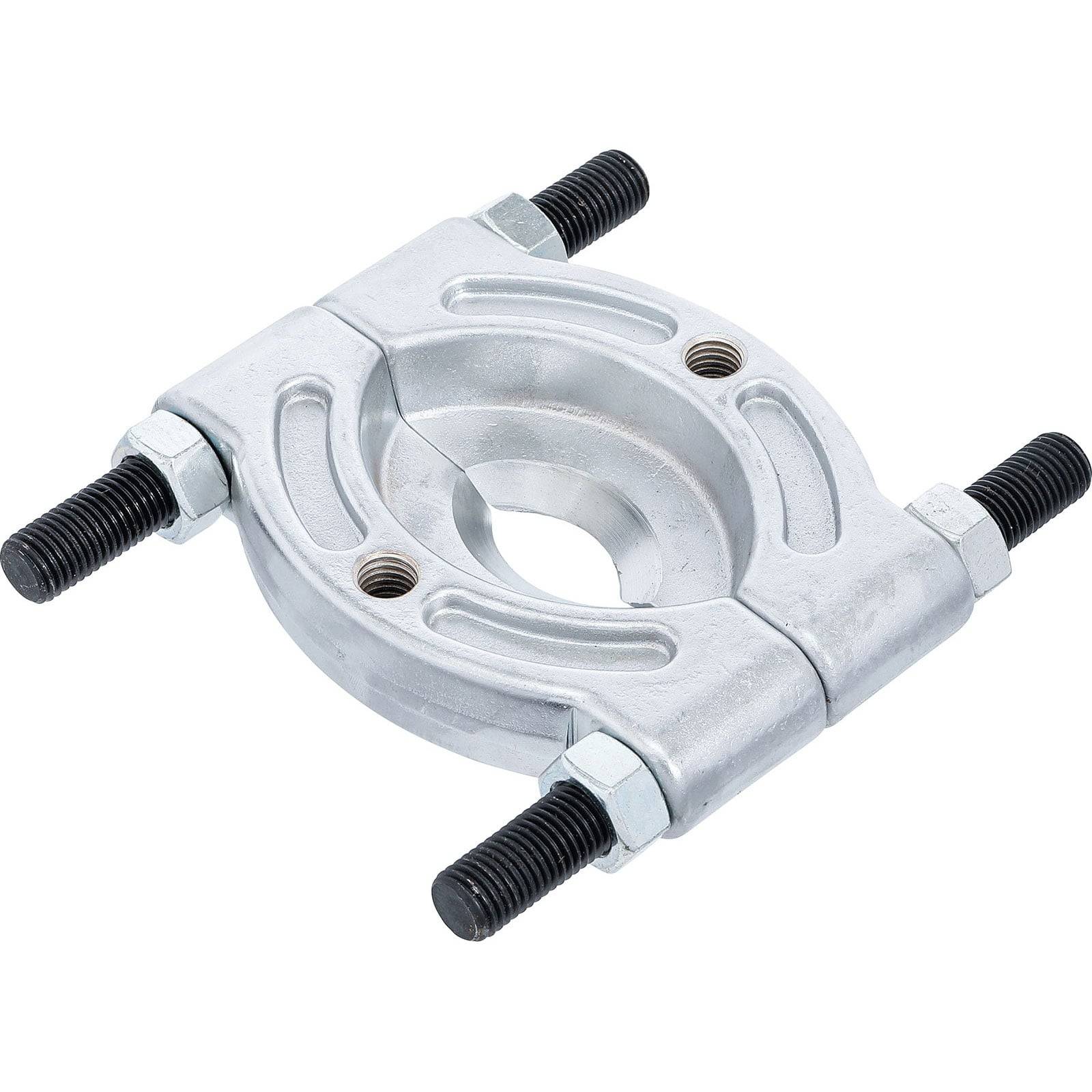 Eine Abzieherplatte mit Aufhängung und vier Bolzen, die in mechanischen Anwendungen zum effizienten Entfernen von Lagern verwendet wird.