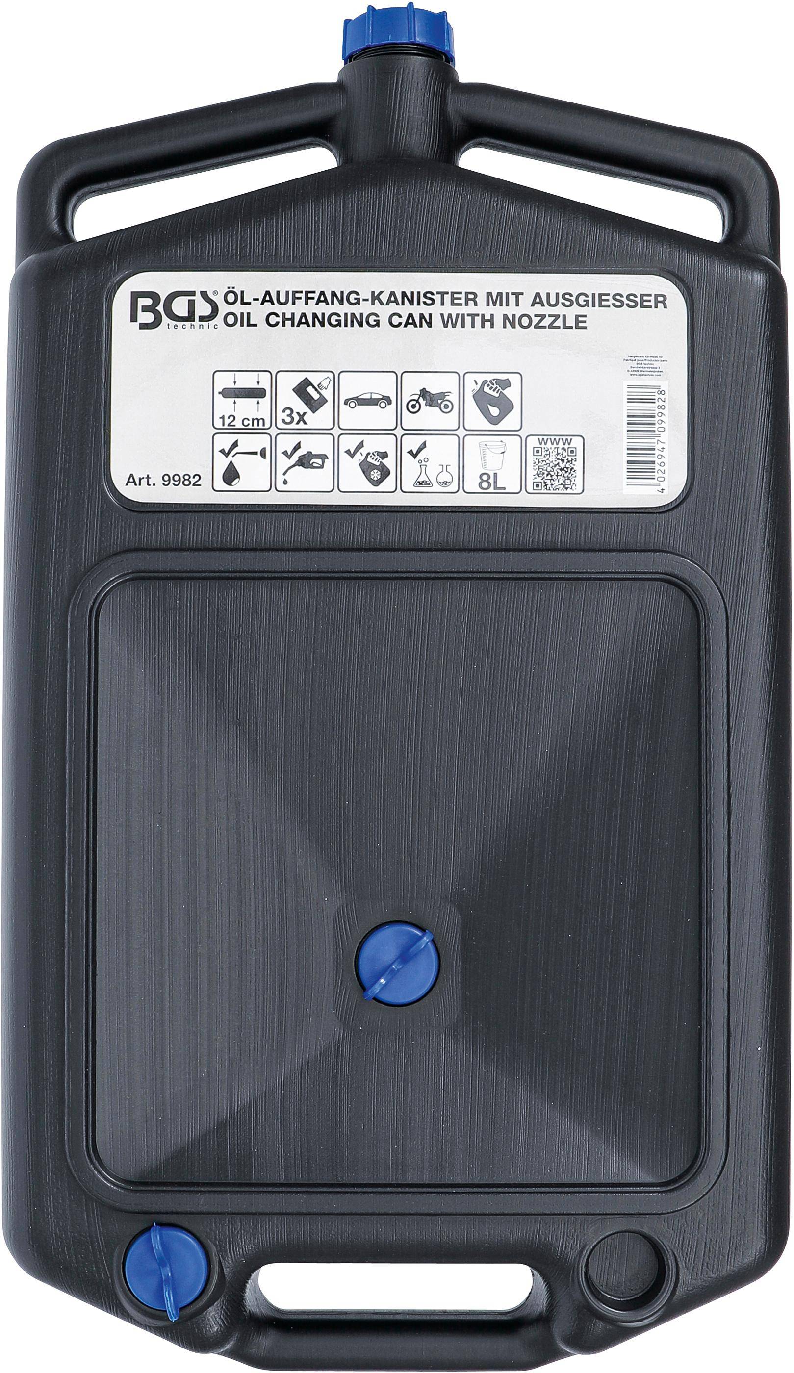 BGS technic Öl-Auffang-Kanister mit Ausgießer | 8 l
