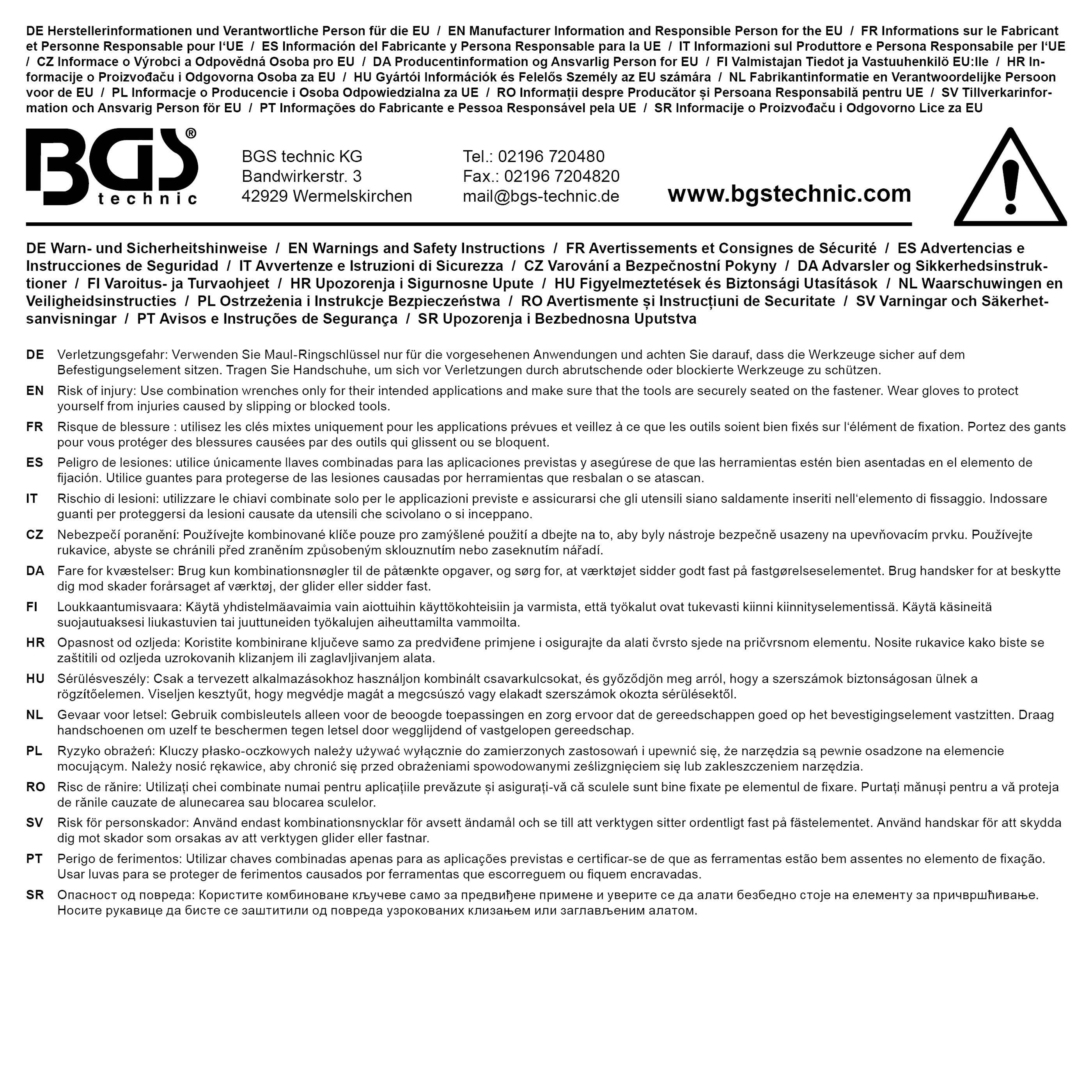BGS technic Maul-Ringschlssel, gekrpft | SW 11 mm