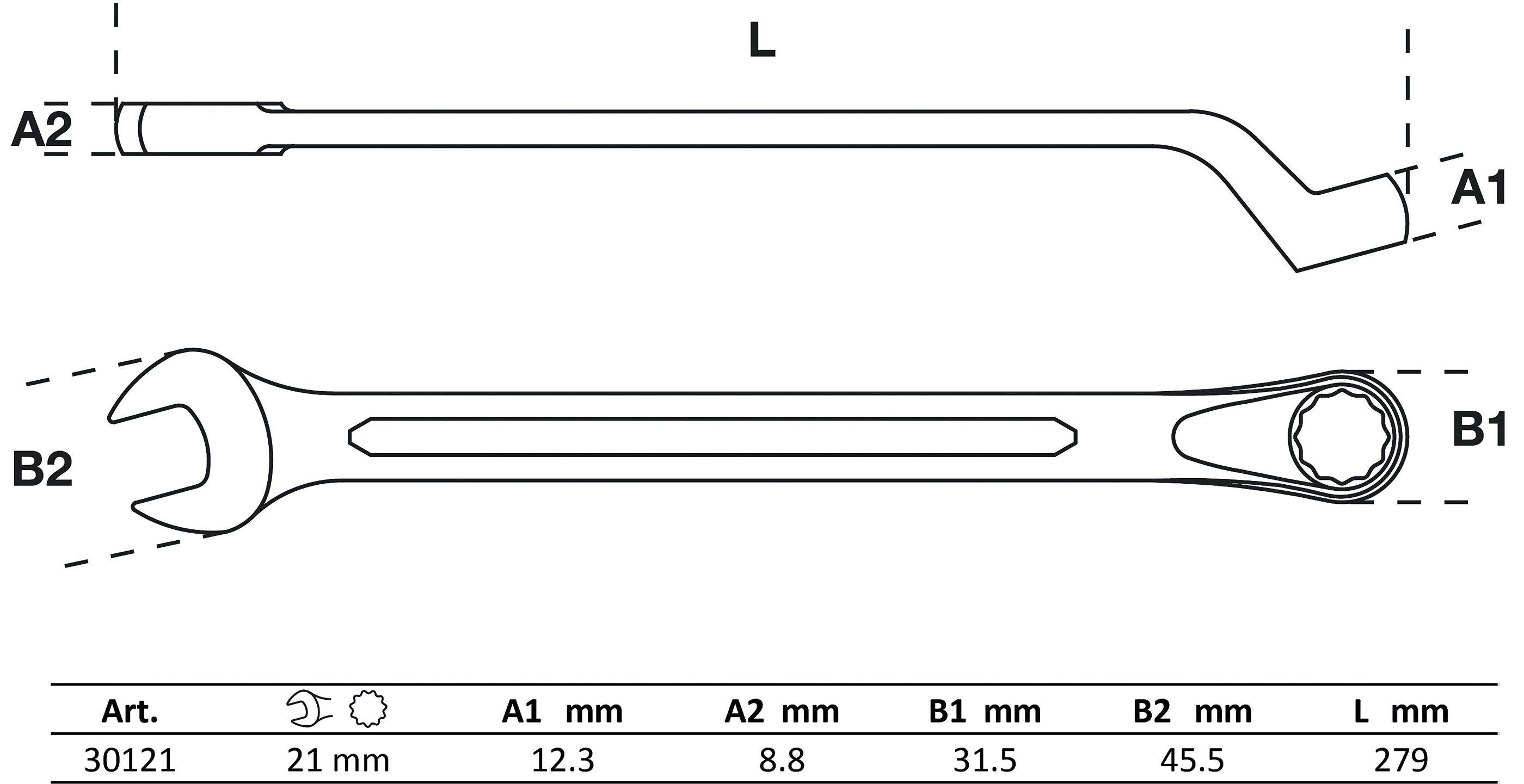 BGS Maul-Ringschlüssel, gekröpft | SW 21 mm