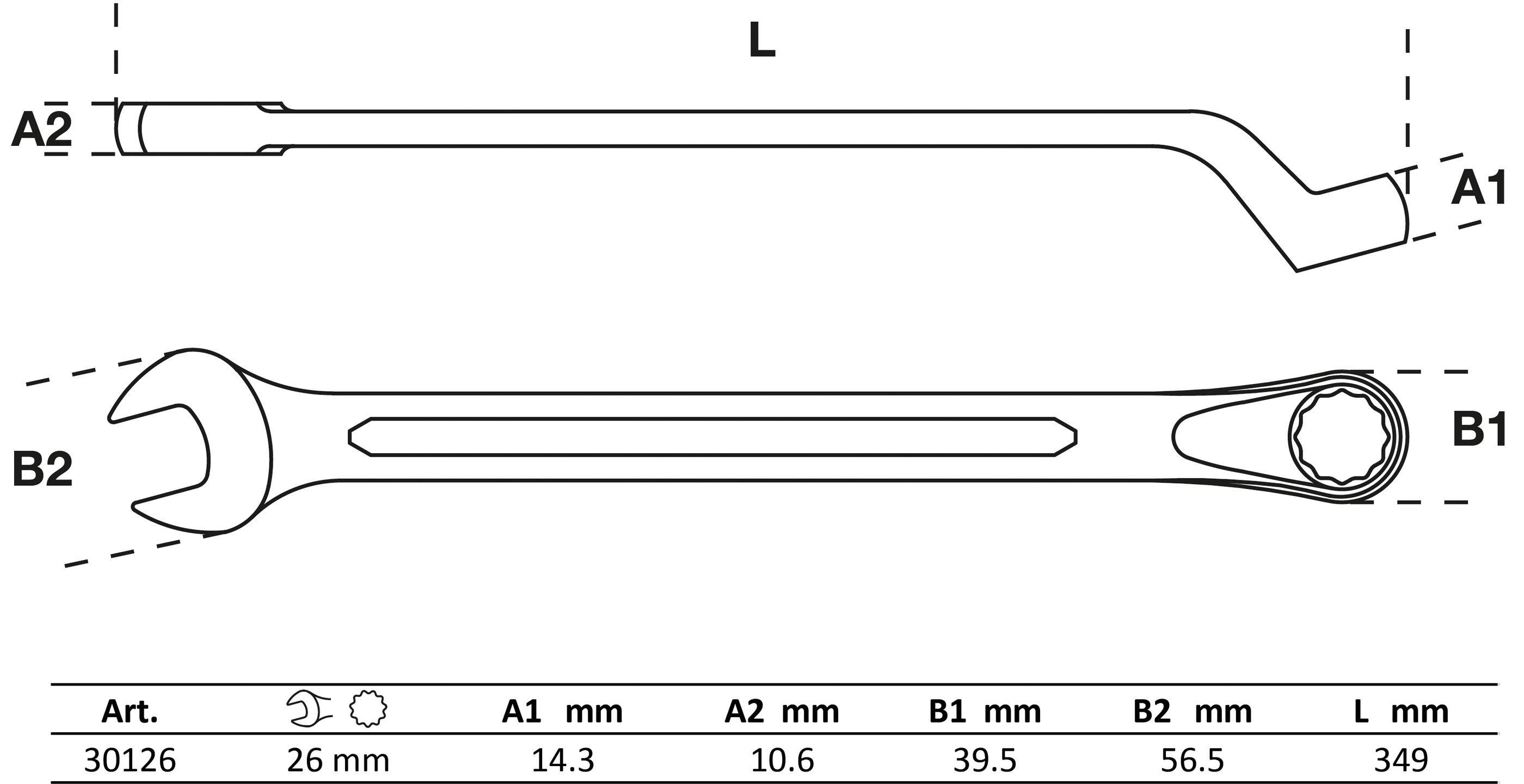 BGS Maul-Ringschlssel, gekrpft | SW 26 mm