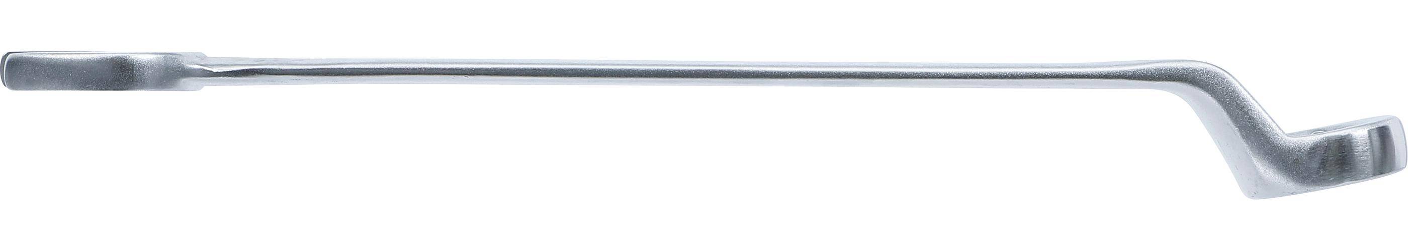 Ein langer Metallstab vor einem weißen Hintergrund. Der Stab ist schlank und metallisch, mit einer reflektierenden Oberfläche.